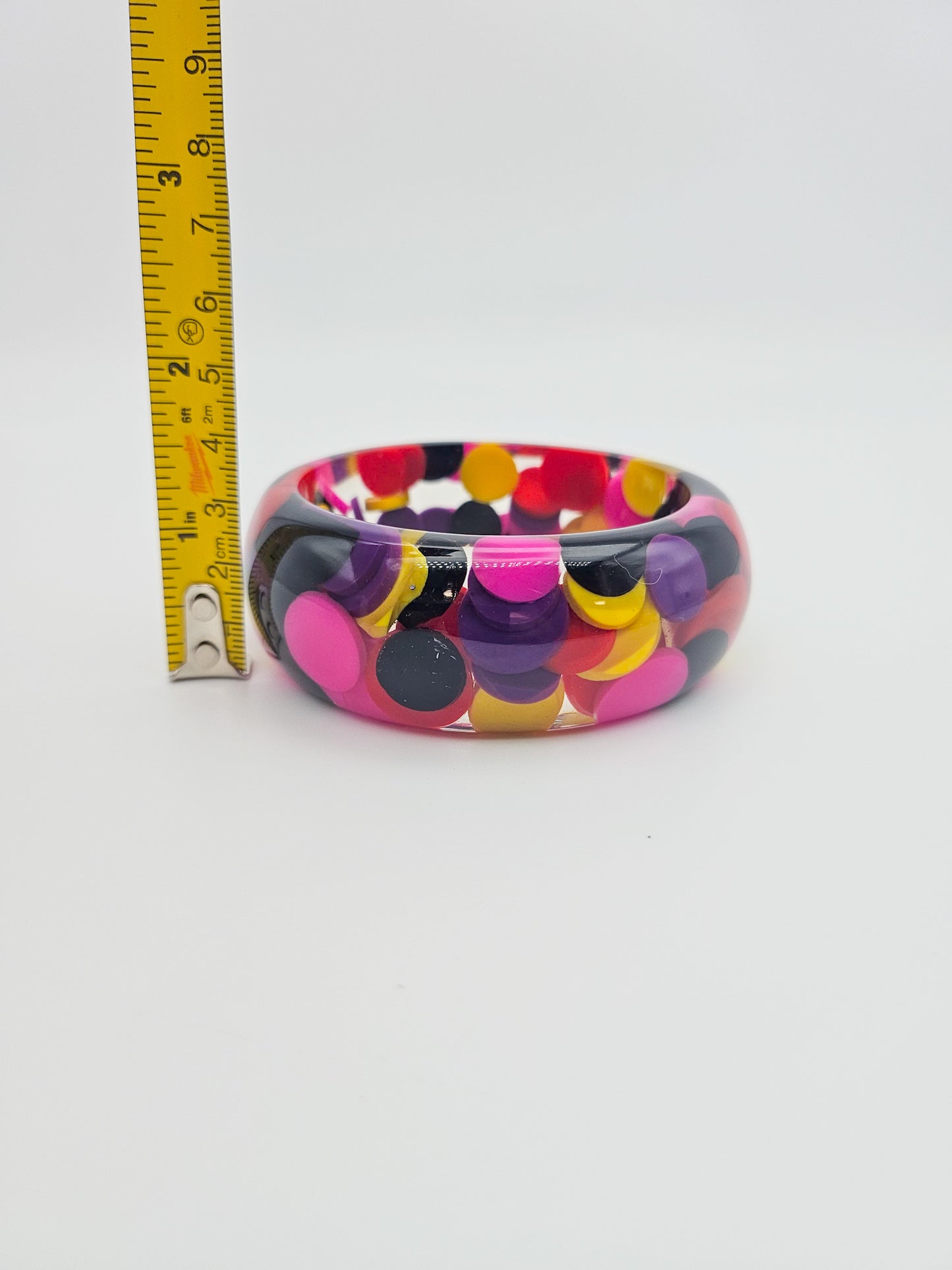 Multicolor Pill Lucite Bangle - bangle bracelet detail
