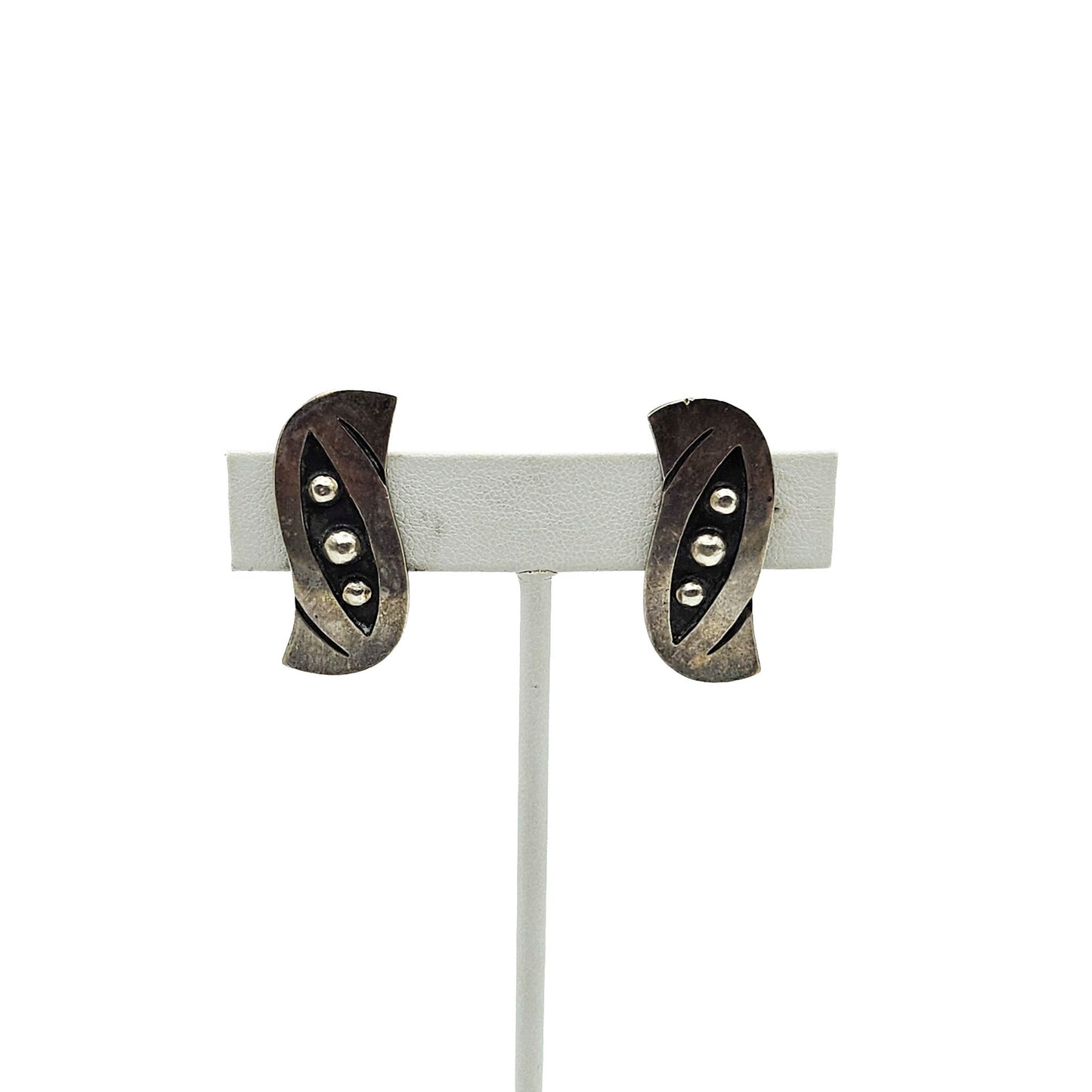 Alpaca Mexico Modernist Screw-Back Earrings | Abstract MCM Jewelry
