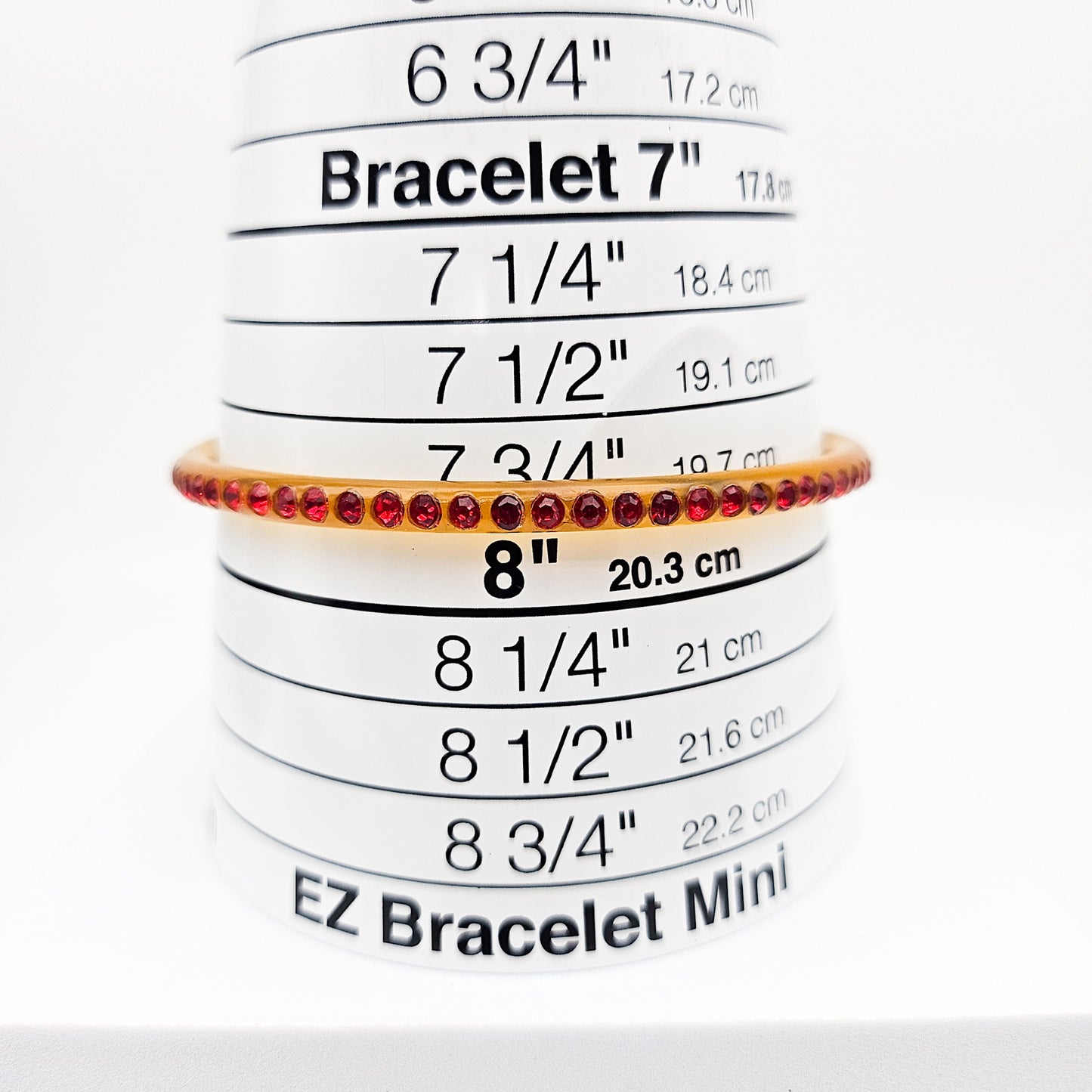 Red Rhinestone Celluloid Bangle Bracelet | 2-Row Art Deco Vintage Jewelry