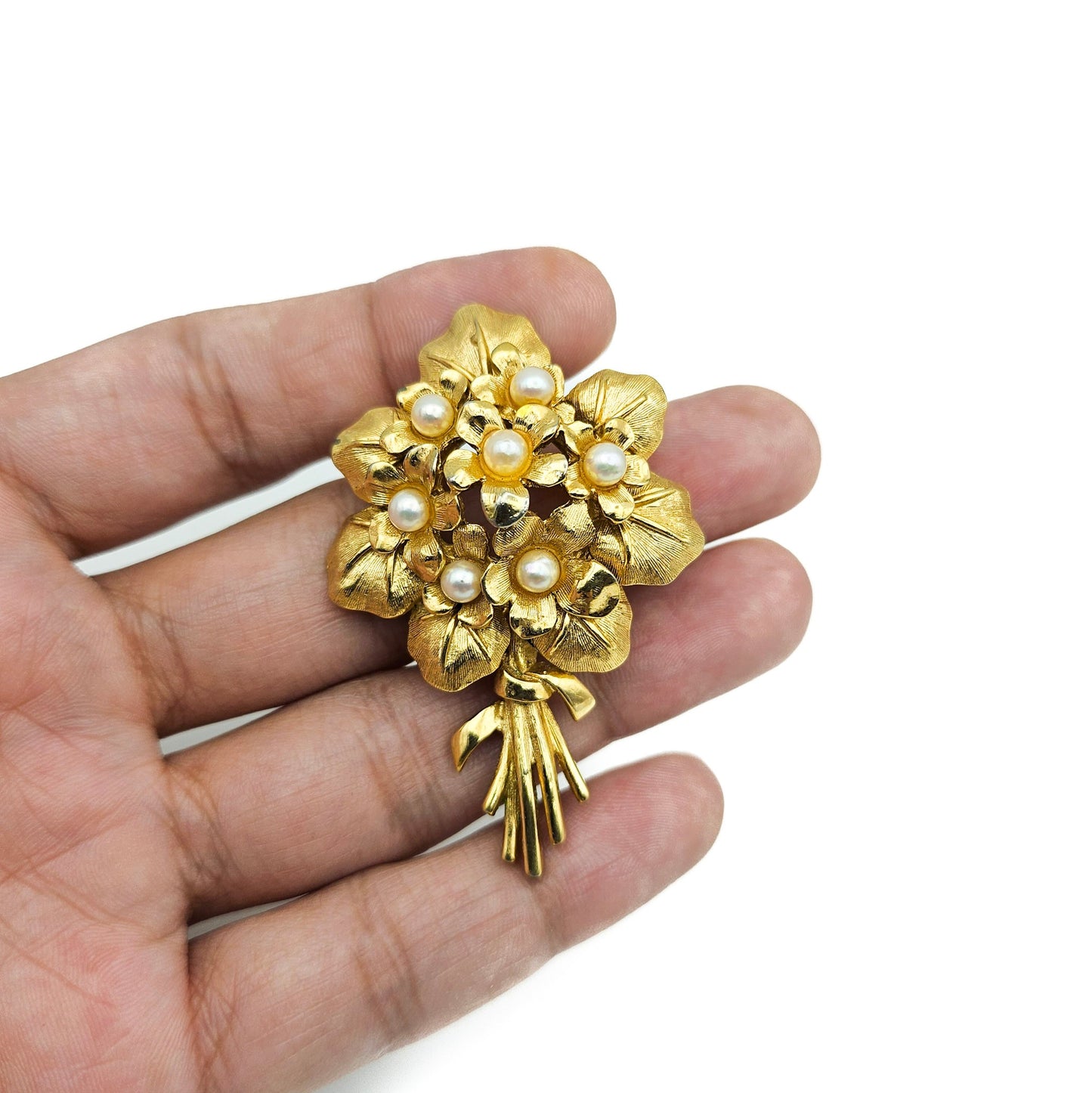 Marcel Boucher “Violets” Brooch | Signed 8368P Floral Bouquet Pin