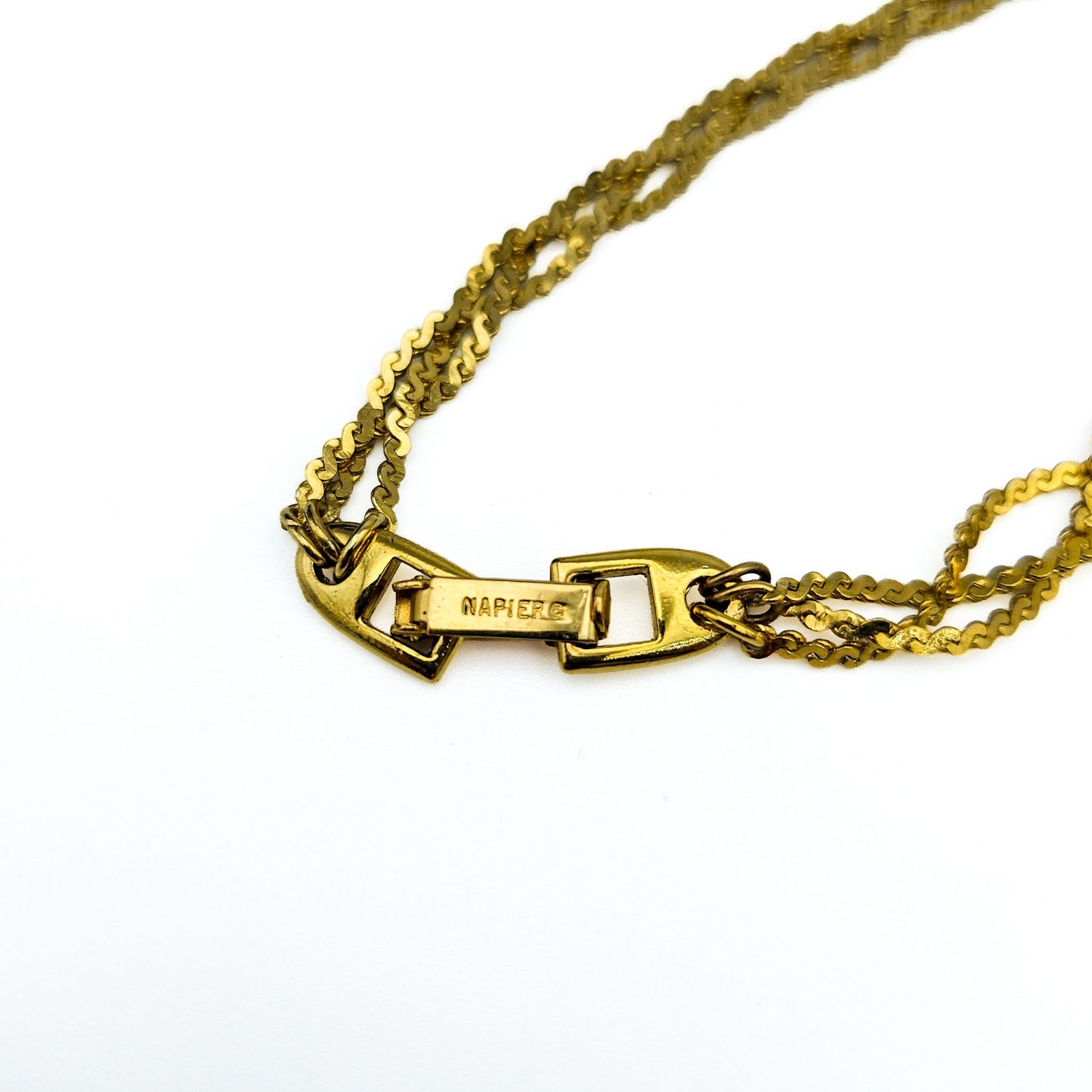 Signed Napier Gold-Tone Twisted Collar Necklace | Vintage Chain Jewelry