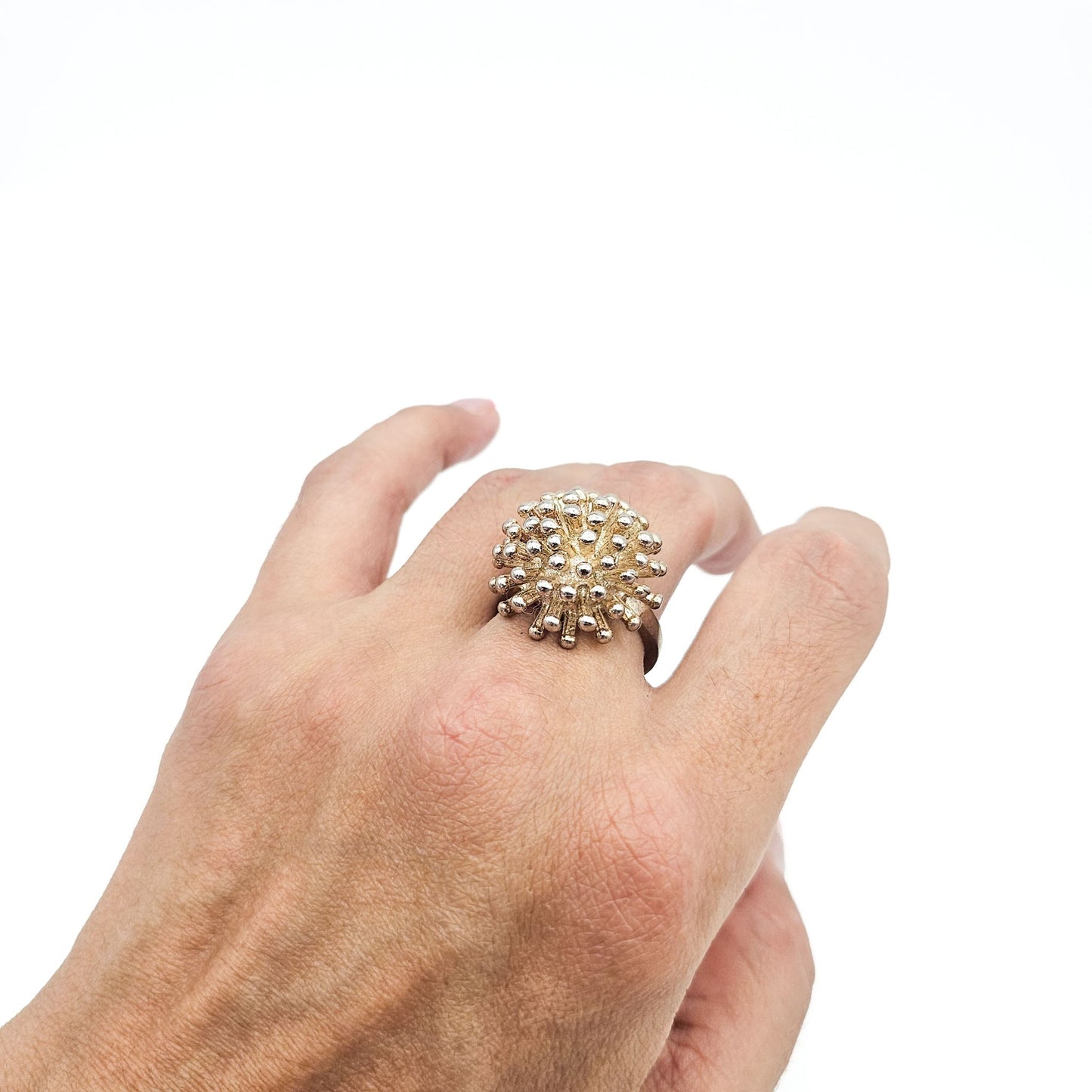 Sterling Silver Sputnik Starburst Ring | 925 Modernist Statement Jewelry