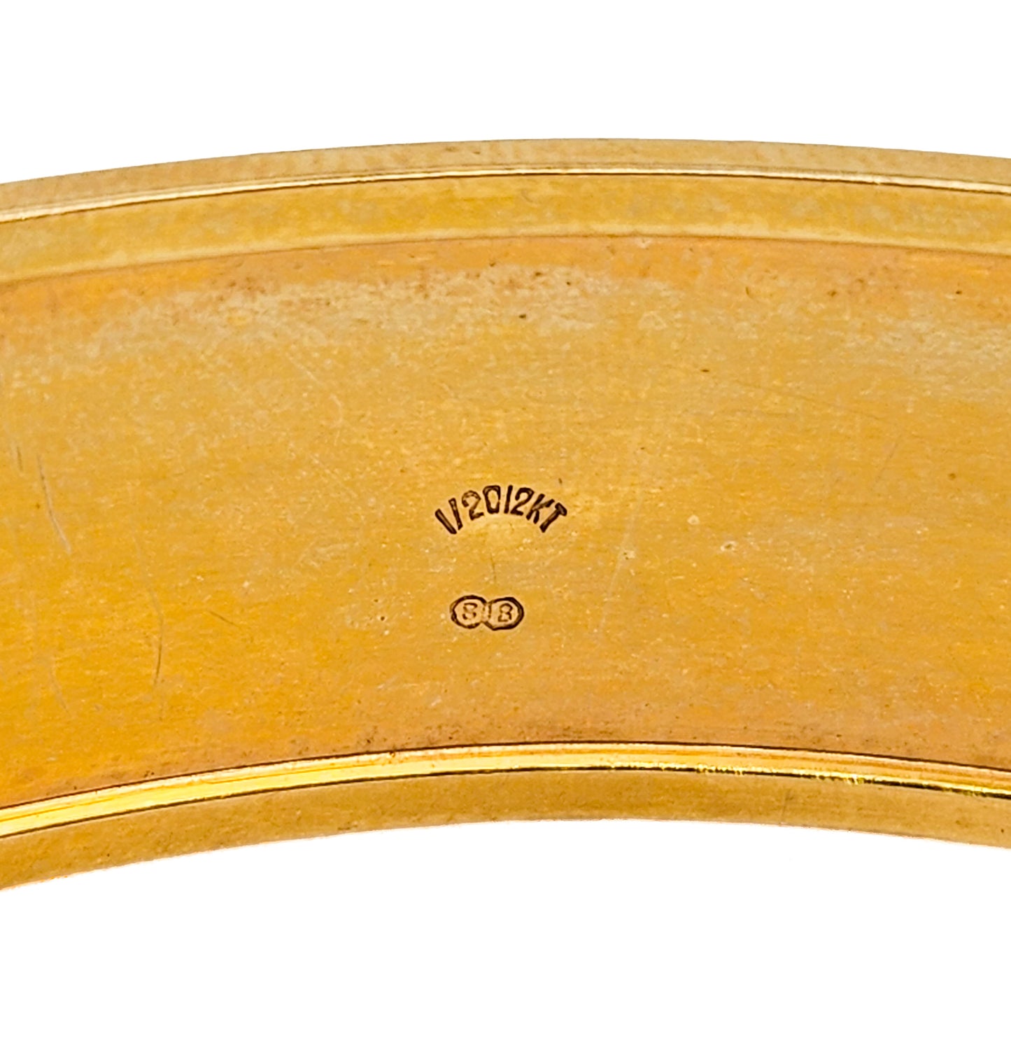 1930s Binder Brothers Rolled Gold Bracelet | Black Enamel & Seed Pearl Jewelry