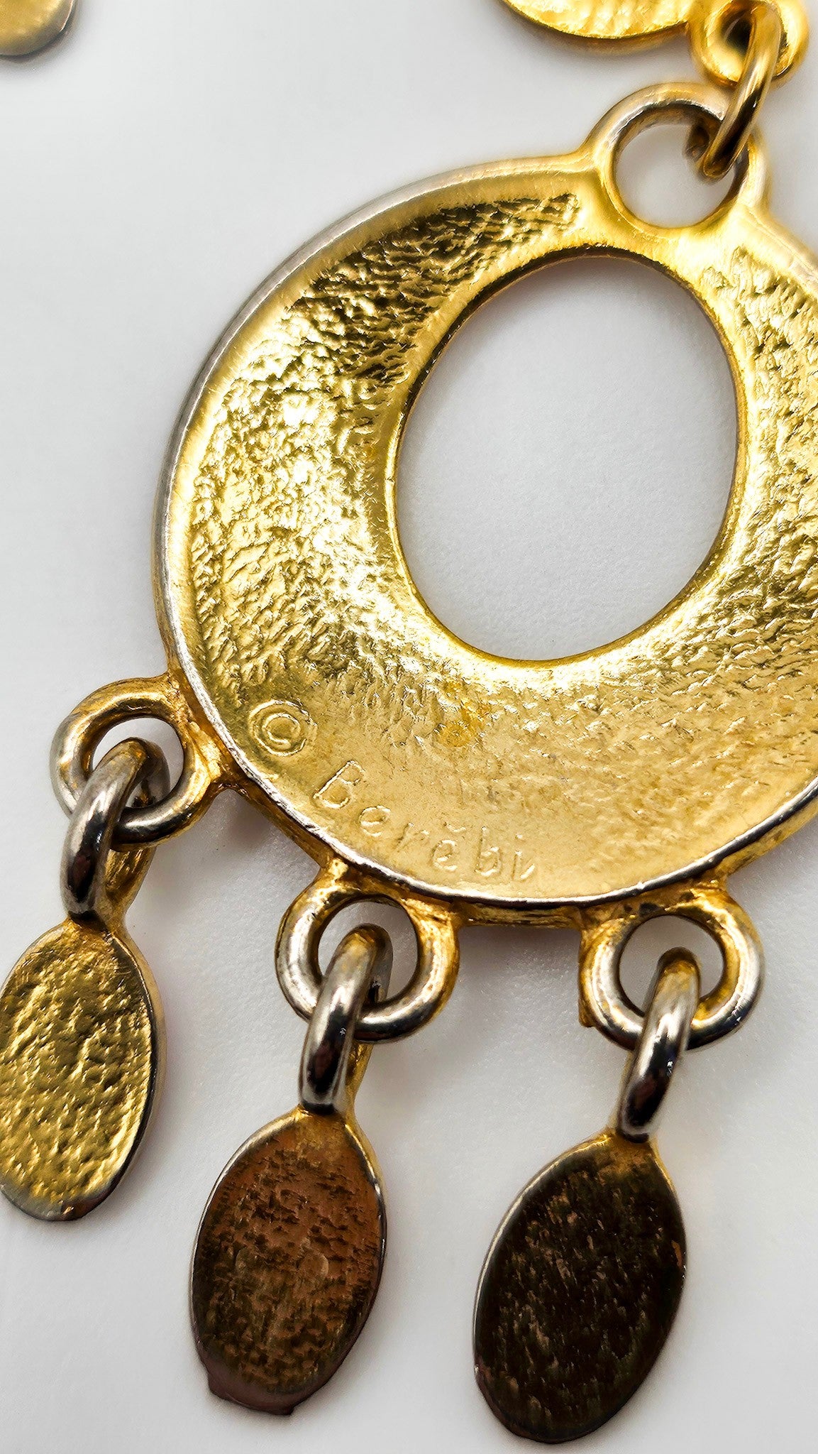 Red Berebi Signed Enamel Dangle Earrings - earrings detail