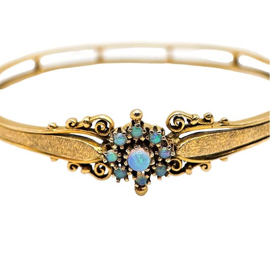Vintage Opal Bangle Bracelet - Mid-Century / Estate Fine Jewelry vintage jewelry