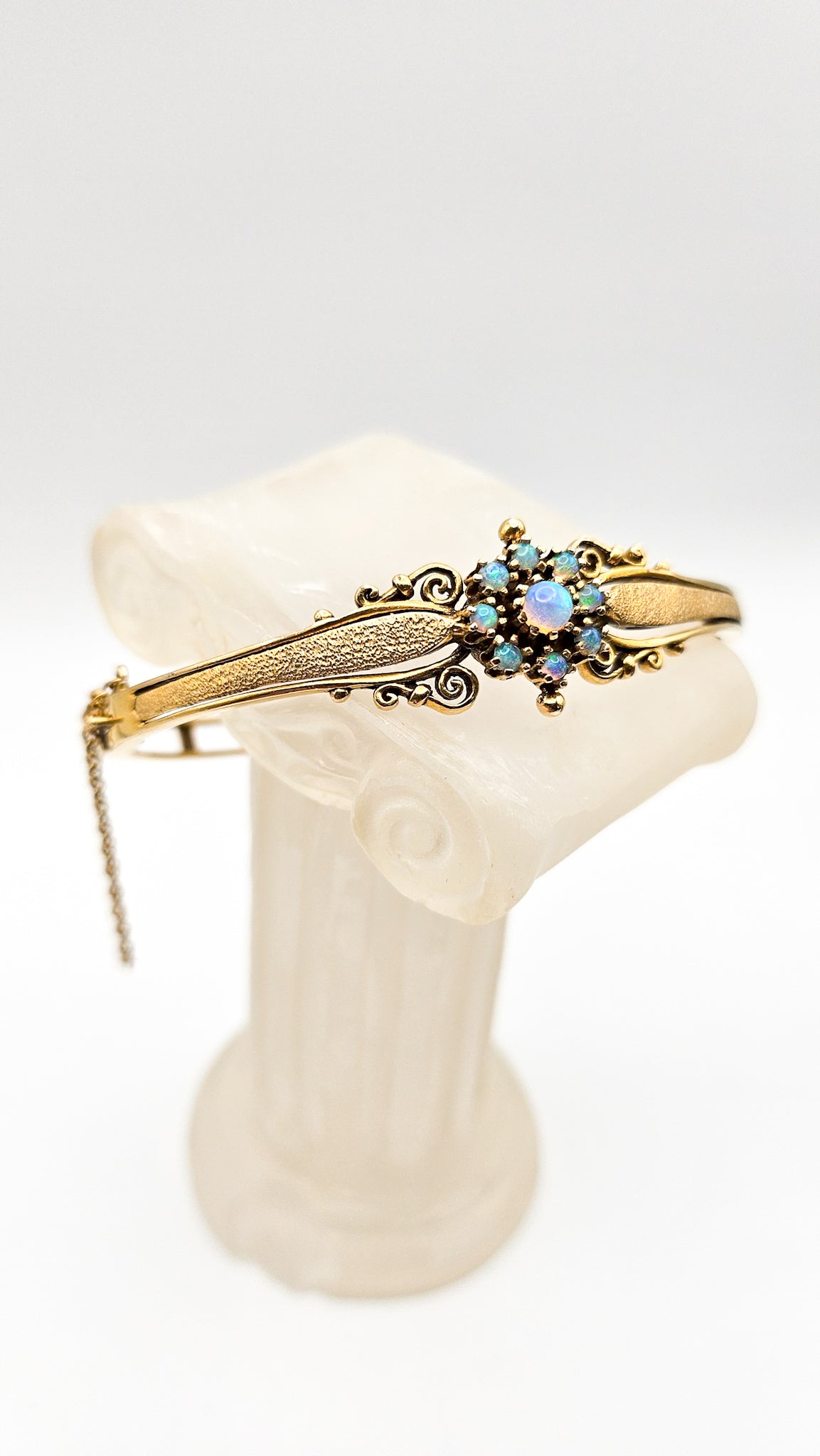 Vintage Opal Bangle Bracelet - bracelet detail