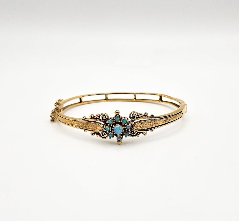 Vintage Opal Bangle Bracelet - bracelet detail