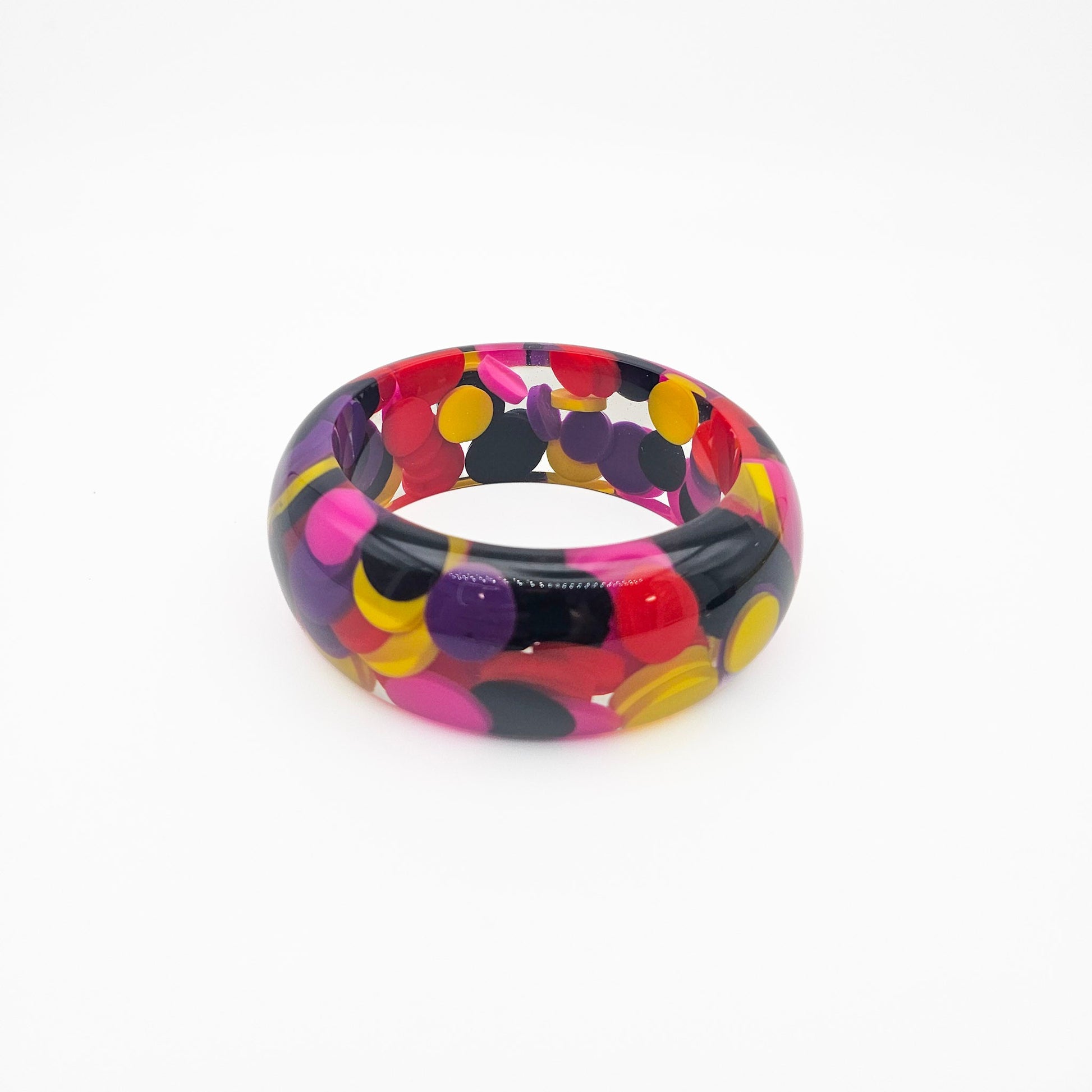 Multicolor Pill Lucite Bangle - 1980s / Postmodern vintage jewelry
