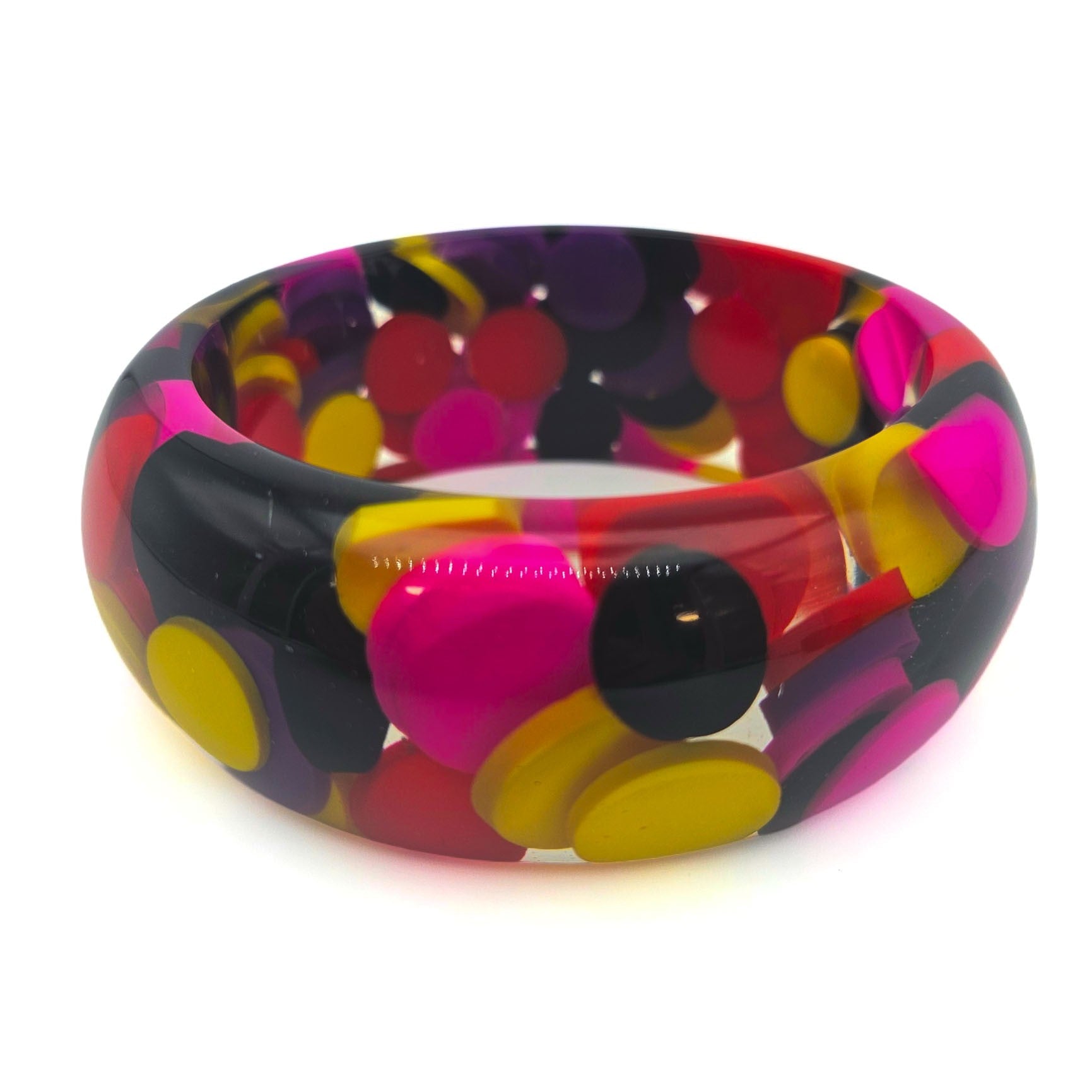 Multicolor Pill Lucite Bangle - bangle bracelet detail