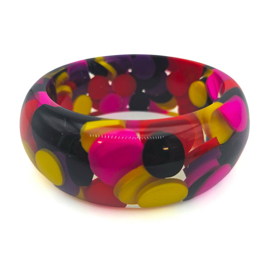 Multicolor Pill Lucite Bangle - bangle bracelet detail