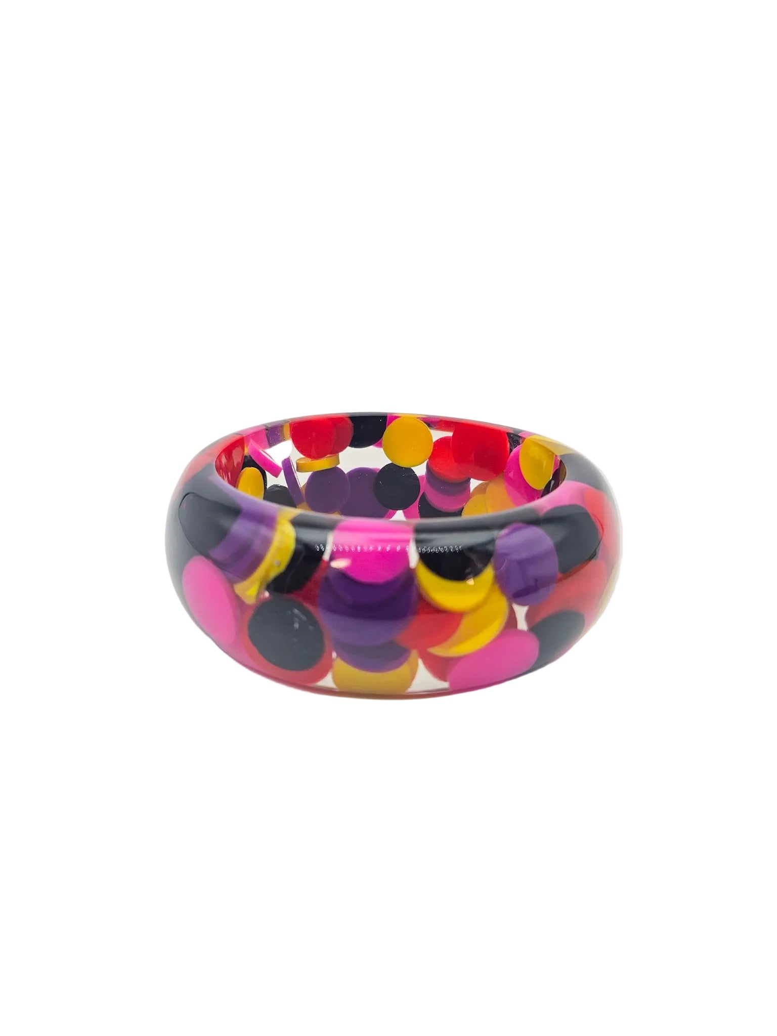 Multicolor Pill Lucite Bangle - bangle bracelet detail