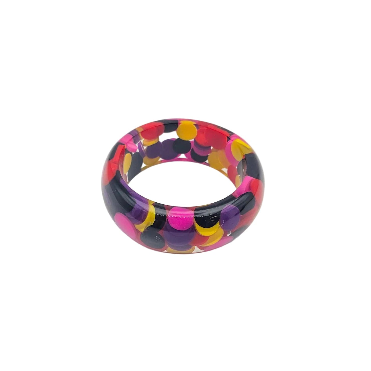 Multicolor Pill Lucite Bangle - bangle bracelet detail