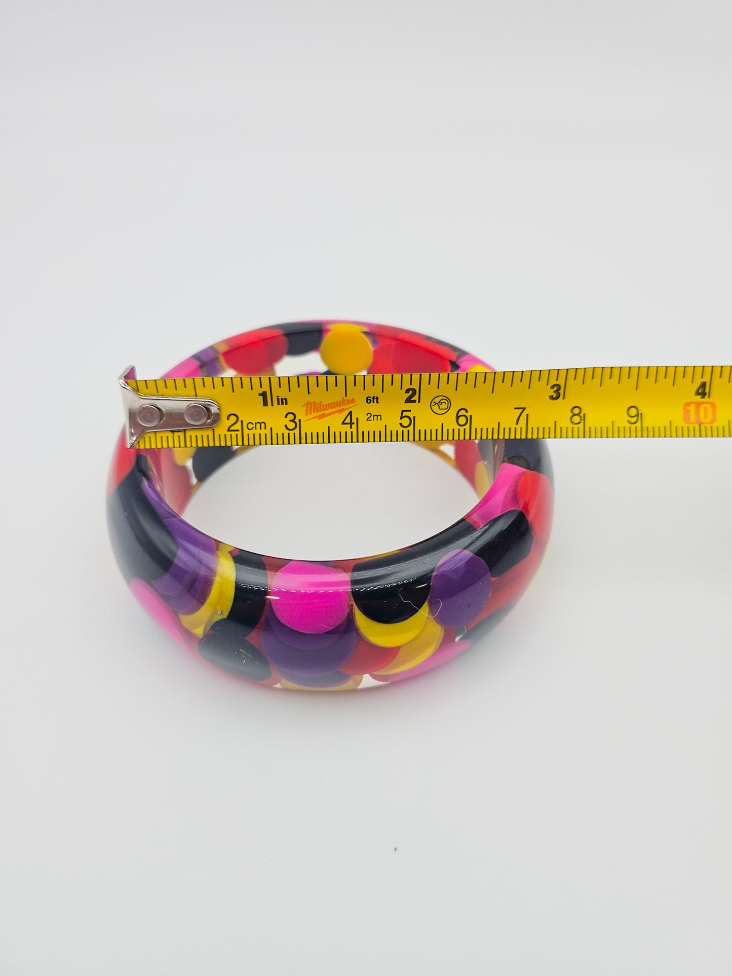 Multicolor Pill Lucite Bangle - bangle bracelet detail