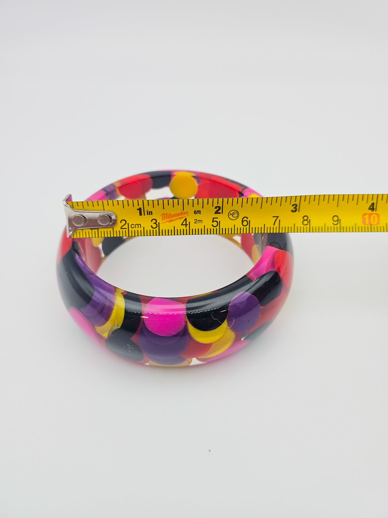 Multicolor Pill Lucite Bangle - bangle bracelet detail