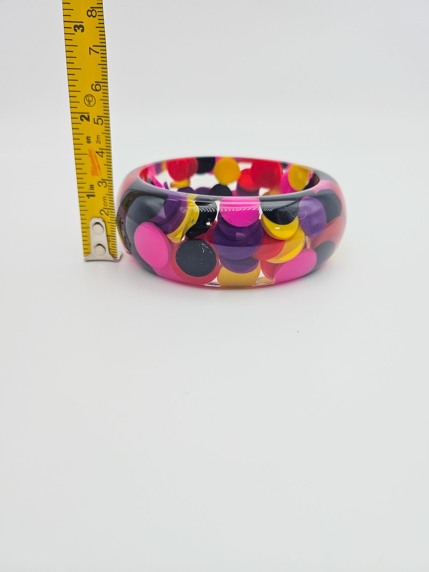 Multicolor Pill Lucite Bangle - bangle bracelet detail
