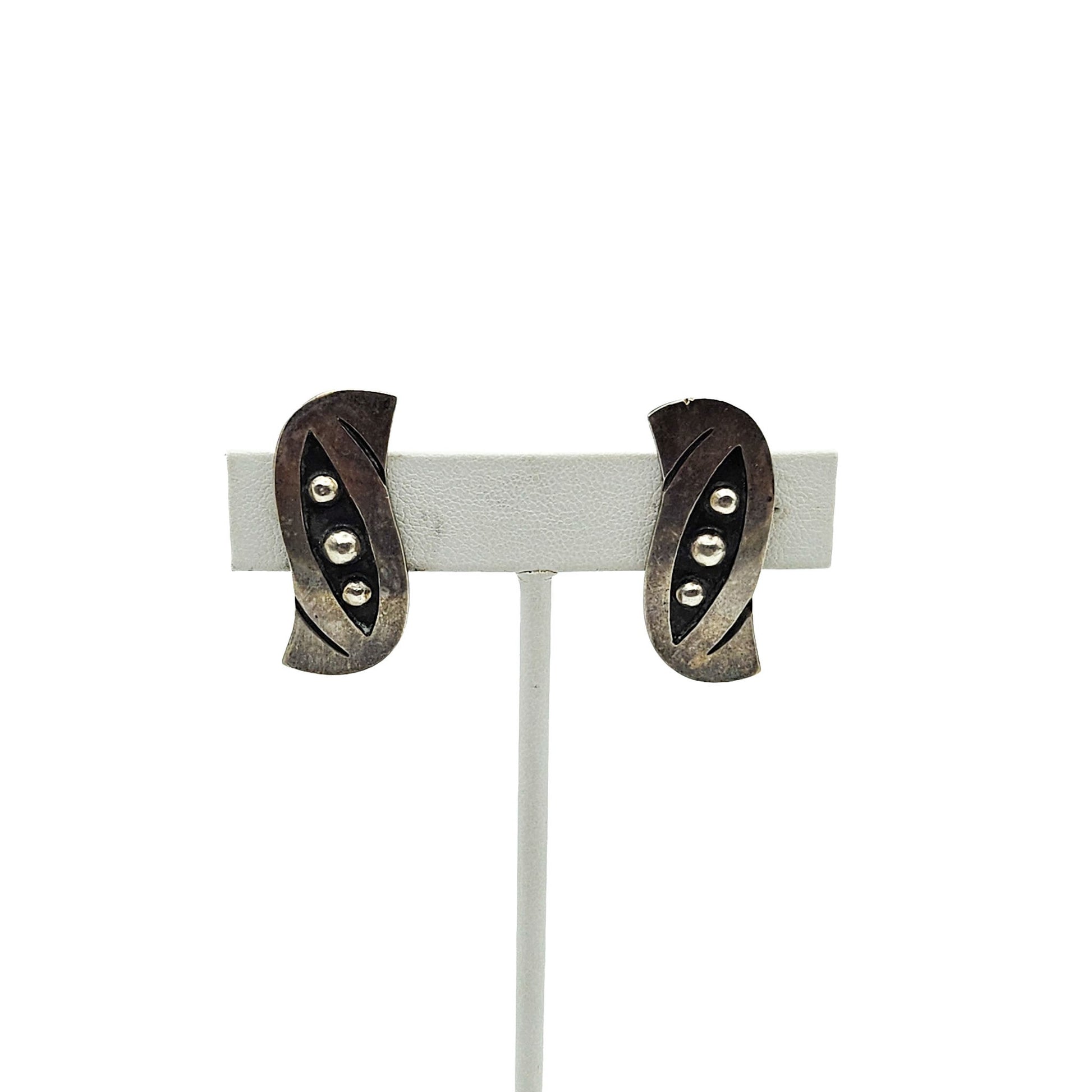 Alpaca Mexico Modernist Screw-Back Earrings | Abstract MCM Jewelry