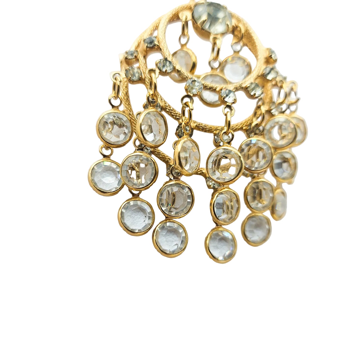 Attributed Juliana White Rhinestone Cha Cha Convertible Pendant Brooch