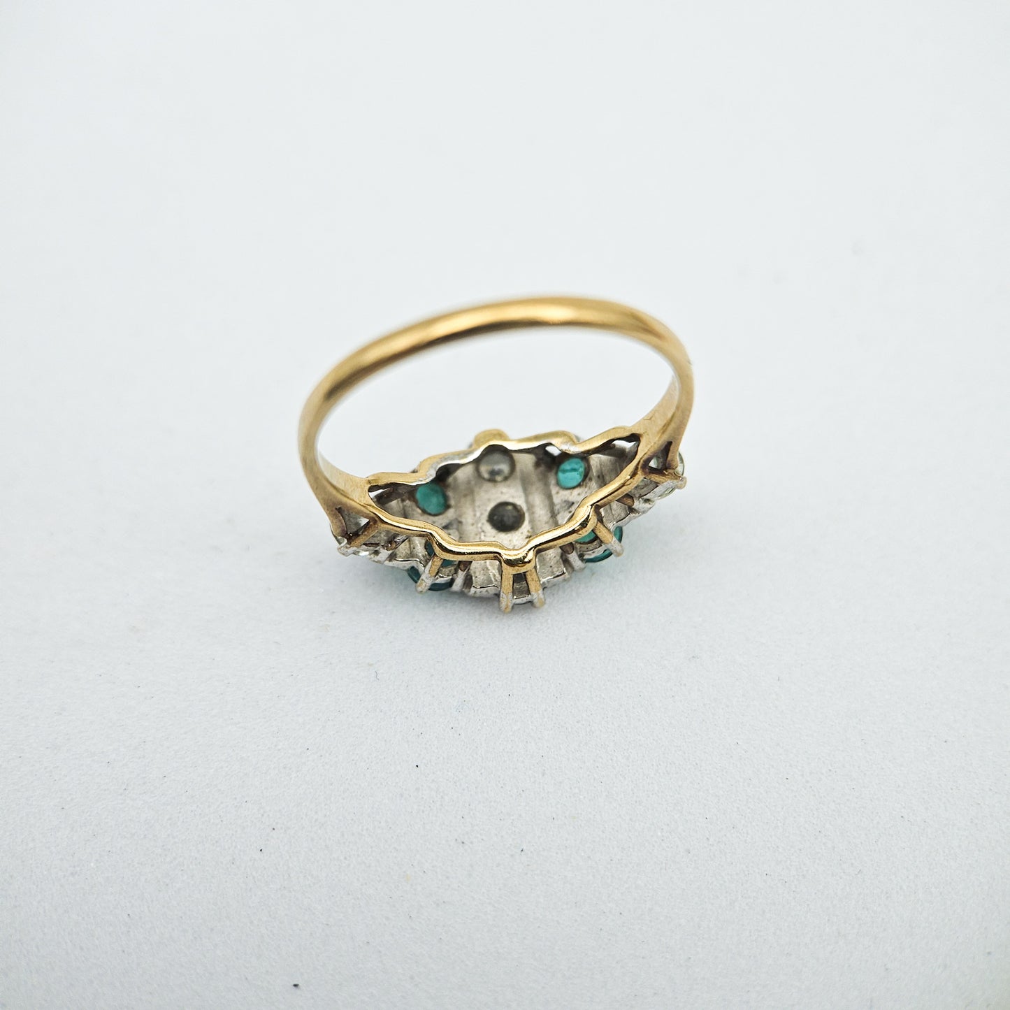 Vintage 10k Emerald & CZ Art Deco-Style Ring | Vintage Estate Gold Jewelry
