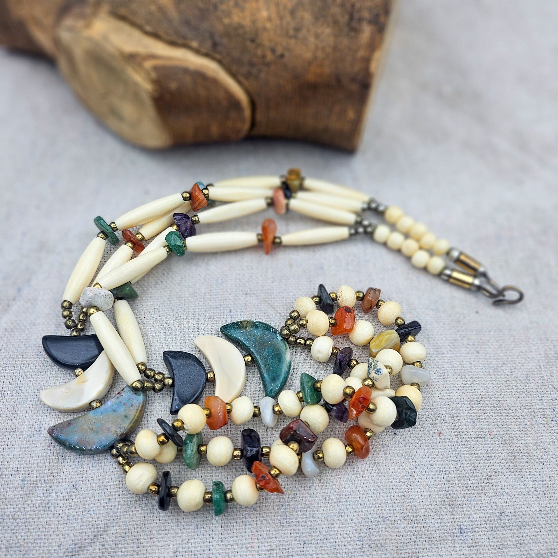 Vintage Southwestern-Style Multistrand Necklace | Gemstone Statement Jewelry