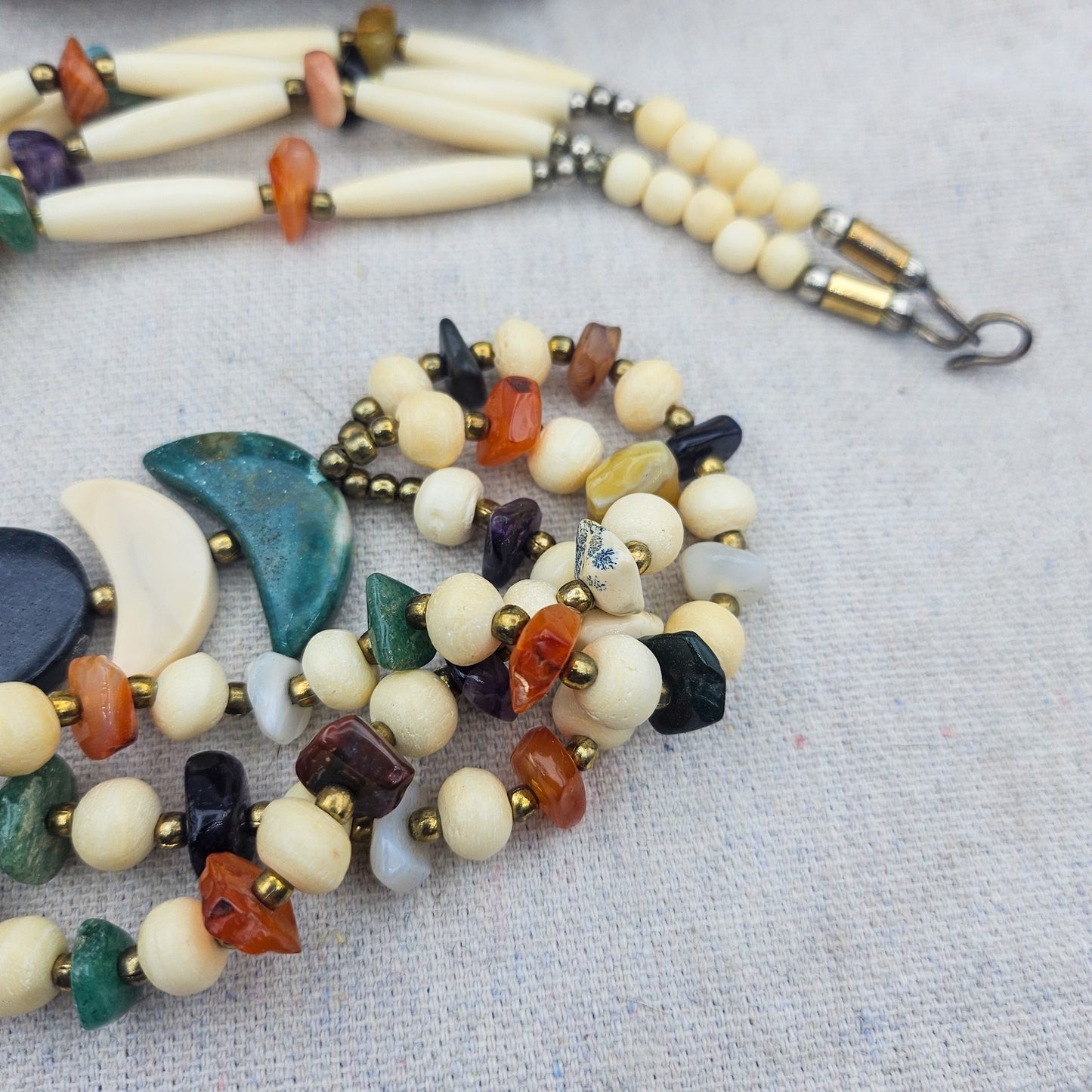 Vintage Southwestern-Style Multistrand Necklace | Gemstone Statement Jewelry