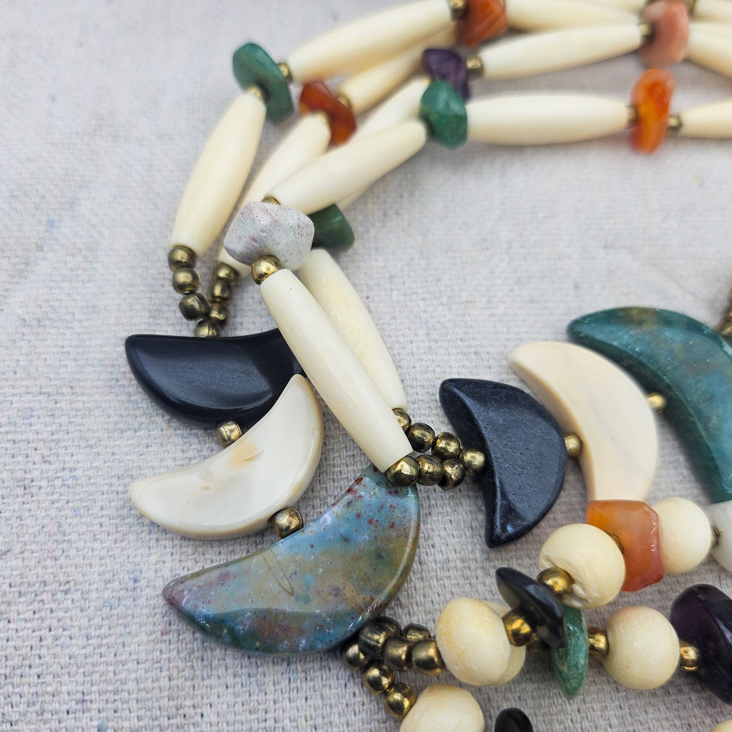 Vintage Southwestern-Style Multistrand Necklace | Gemstone Statement Jewelry