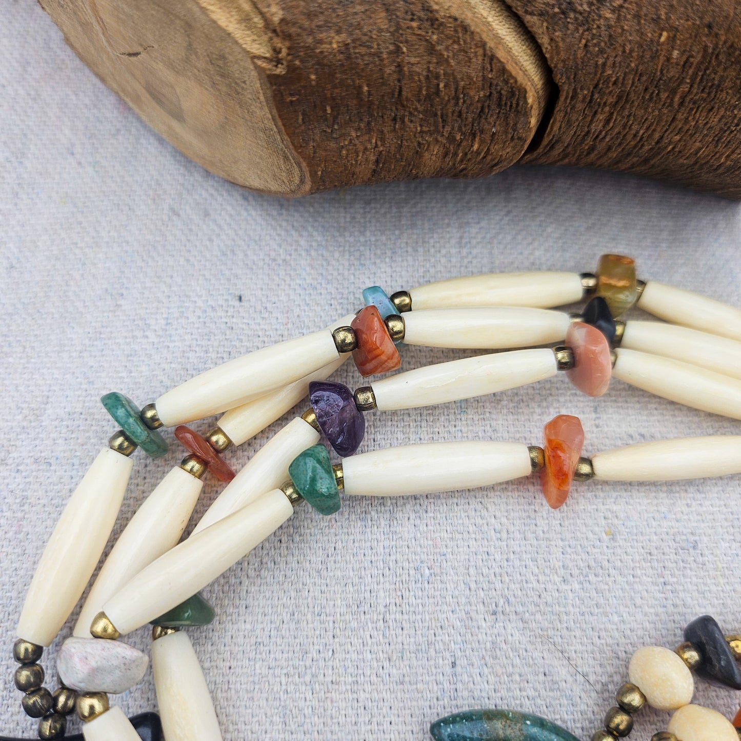 Vintage Southwestern-Style Multistrand Necklace | Gemstone Statement Jewelry