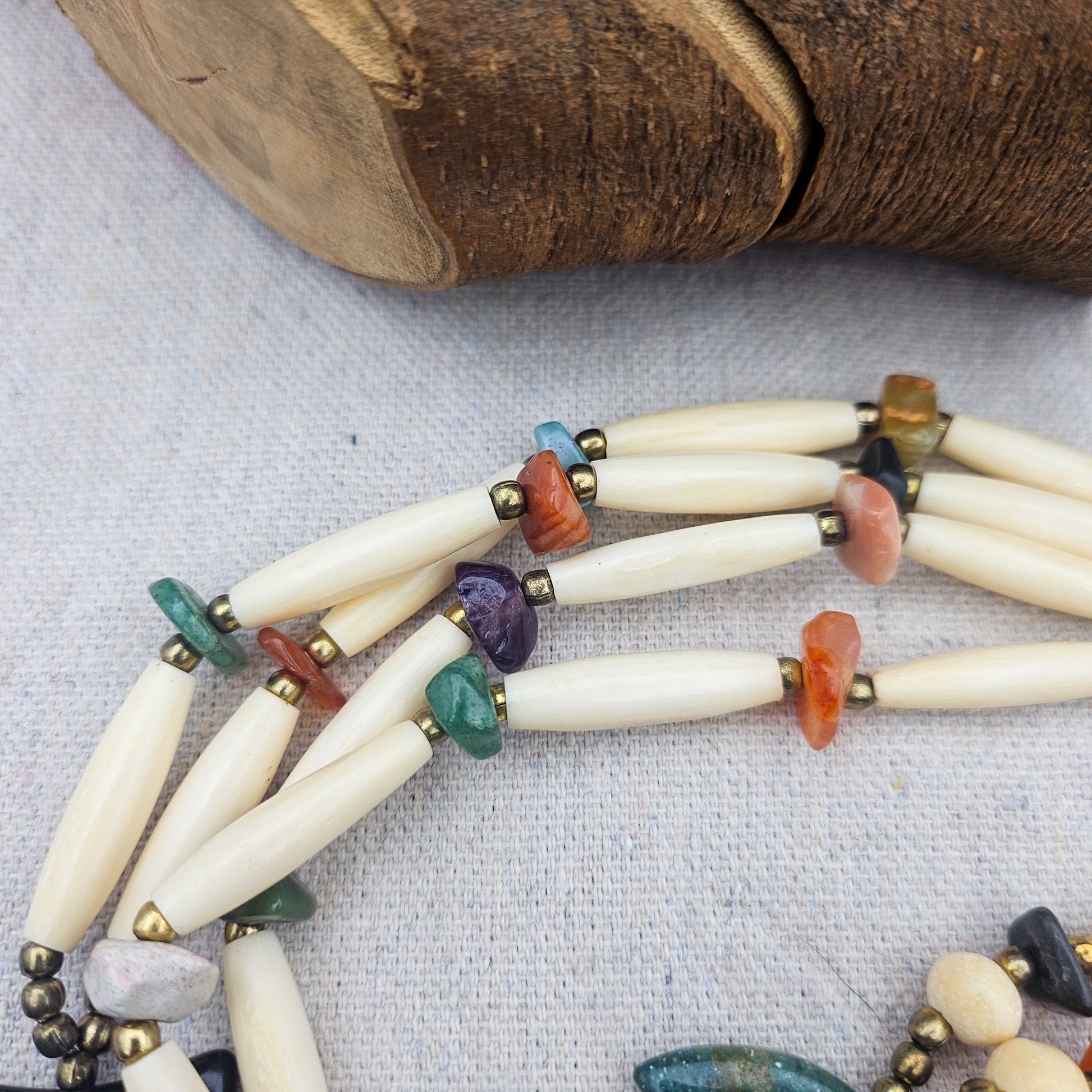 Vintage Southwestern-Style Multistrand Necklace | Gemstone Statement Jewelry