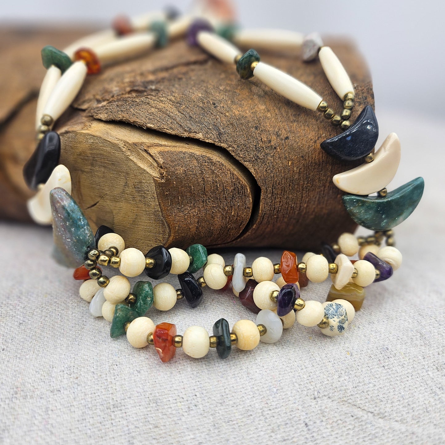 Vintage Southwestern-Style Multistrand Necklace | Gemstone Statement Jewelry