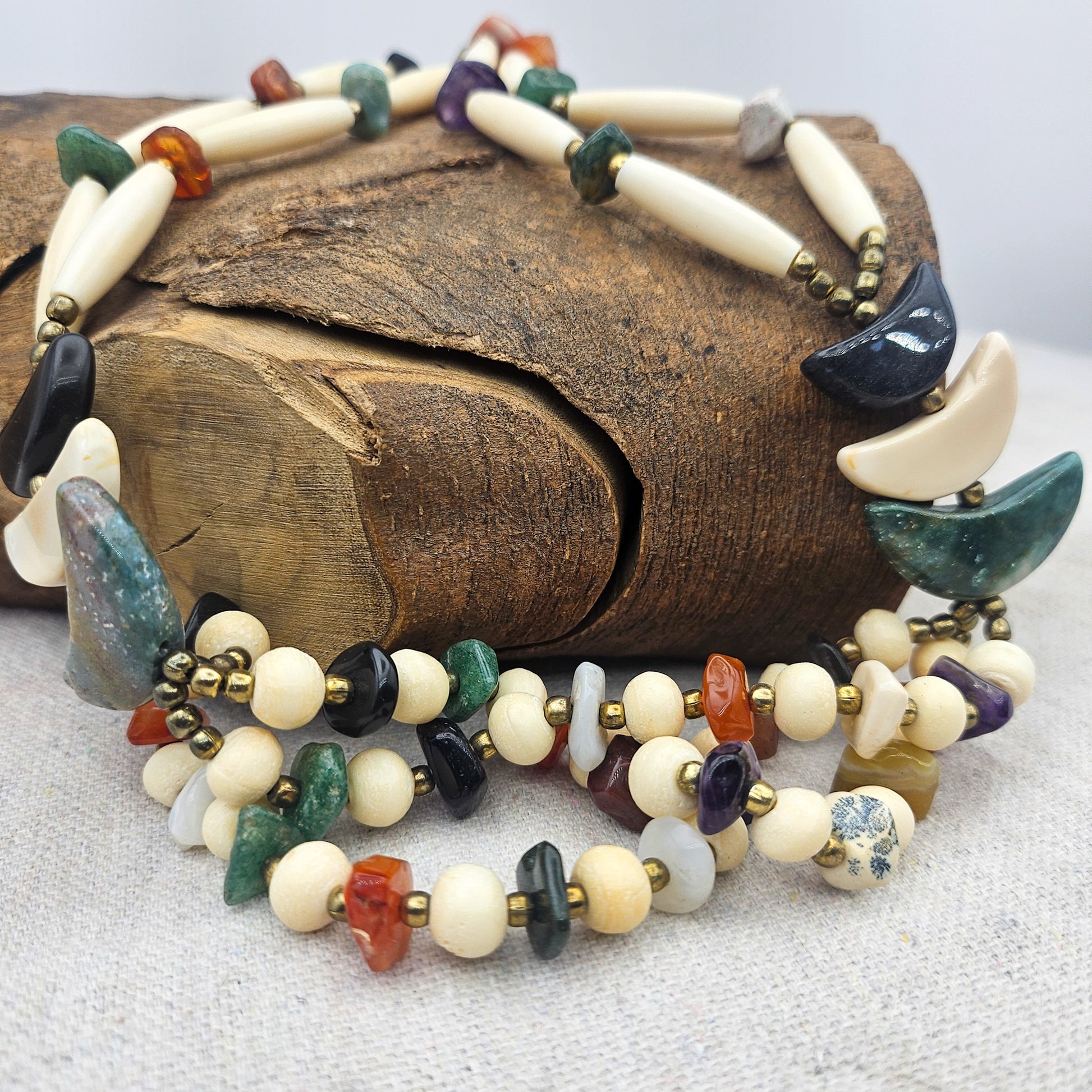 Vintage Southwestern-Style Multistrand Necklace | Gemstone Statement Jewelry