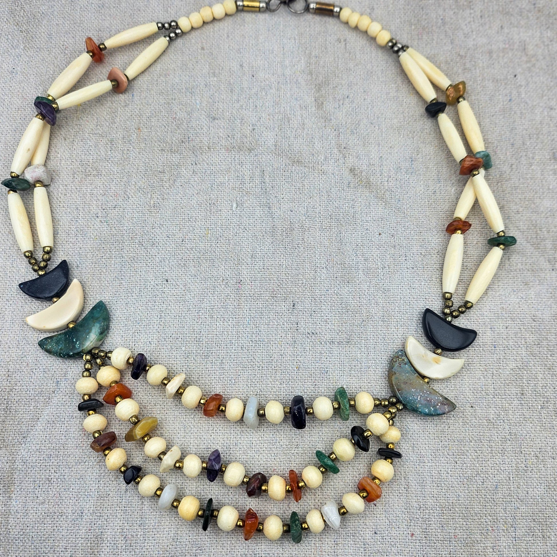 Vintage Southwestern-Style Multistrand Necklace | Gemstone Statement Jewelry