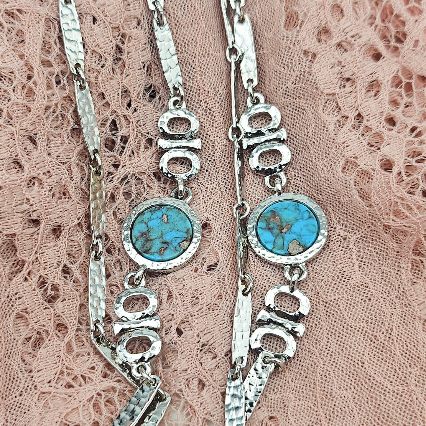 Sarah Coventry Faux Turquoise Necklace - Boho / Vintage Designer Costume vintage jewelry