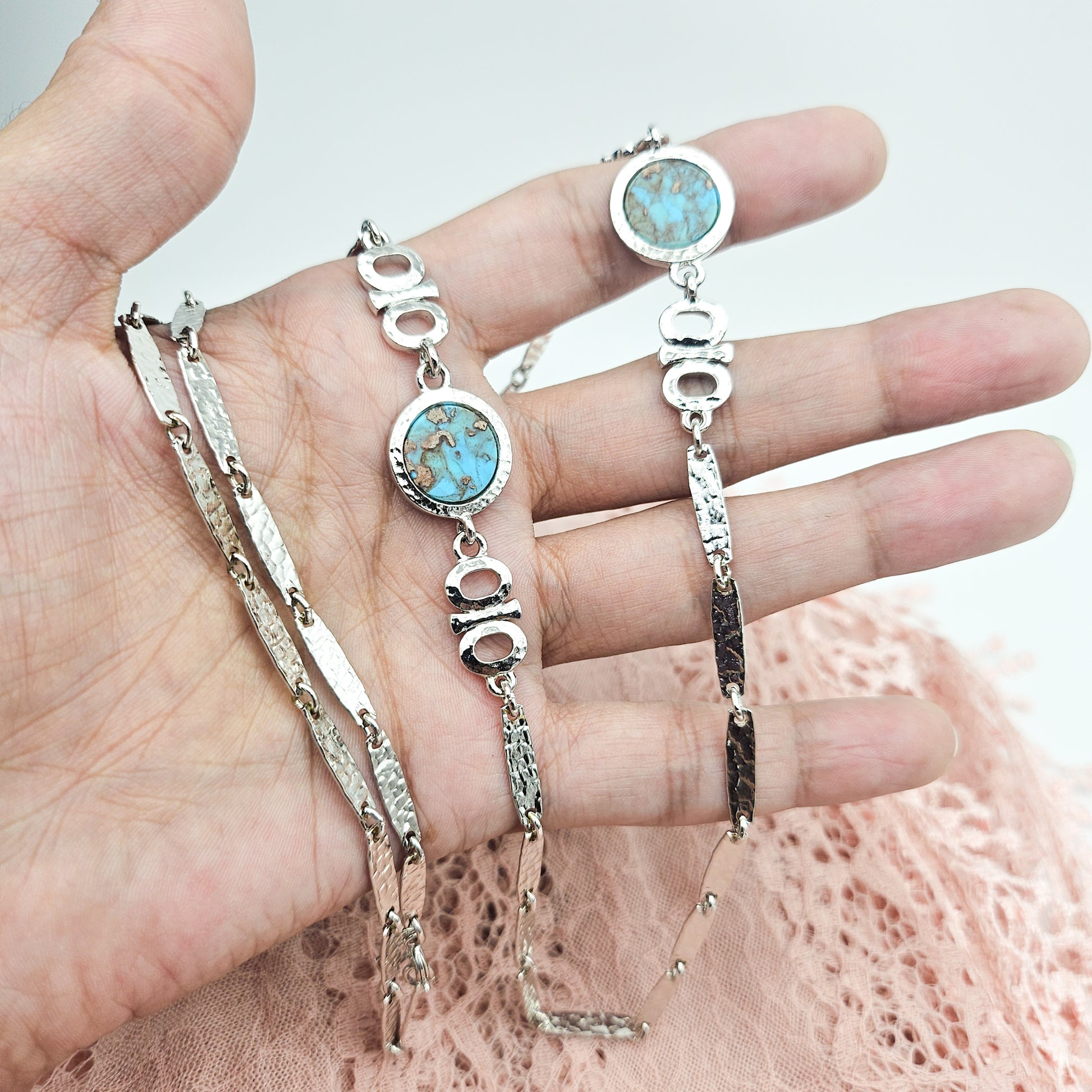 Sarah Coventry Faux Turquoise Necklace - necklace detail