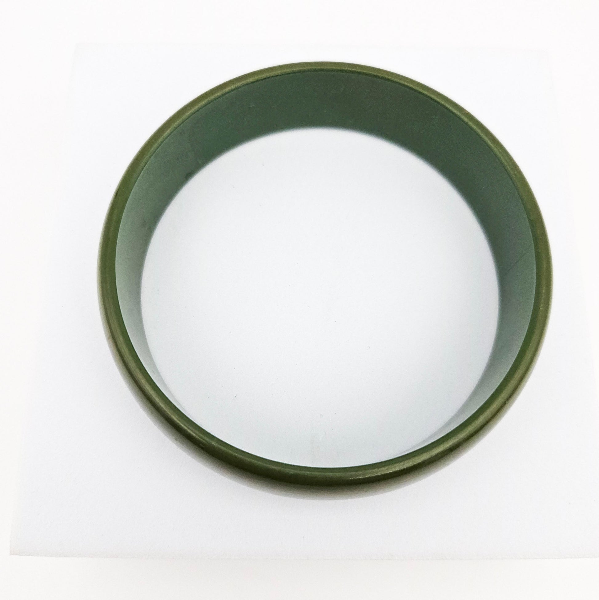 Spinach Green Medium-Wide Bakelite Bangle - bangle bracelet detail