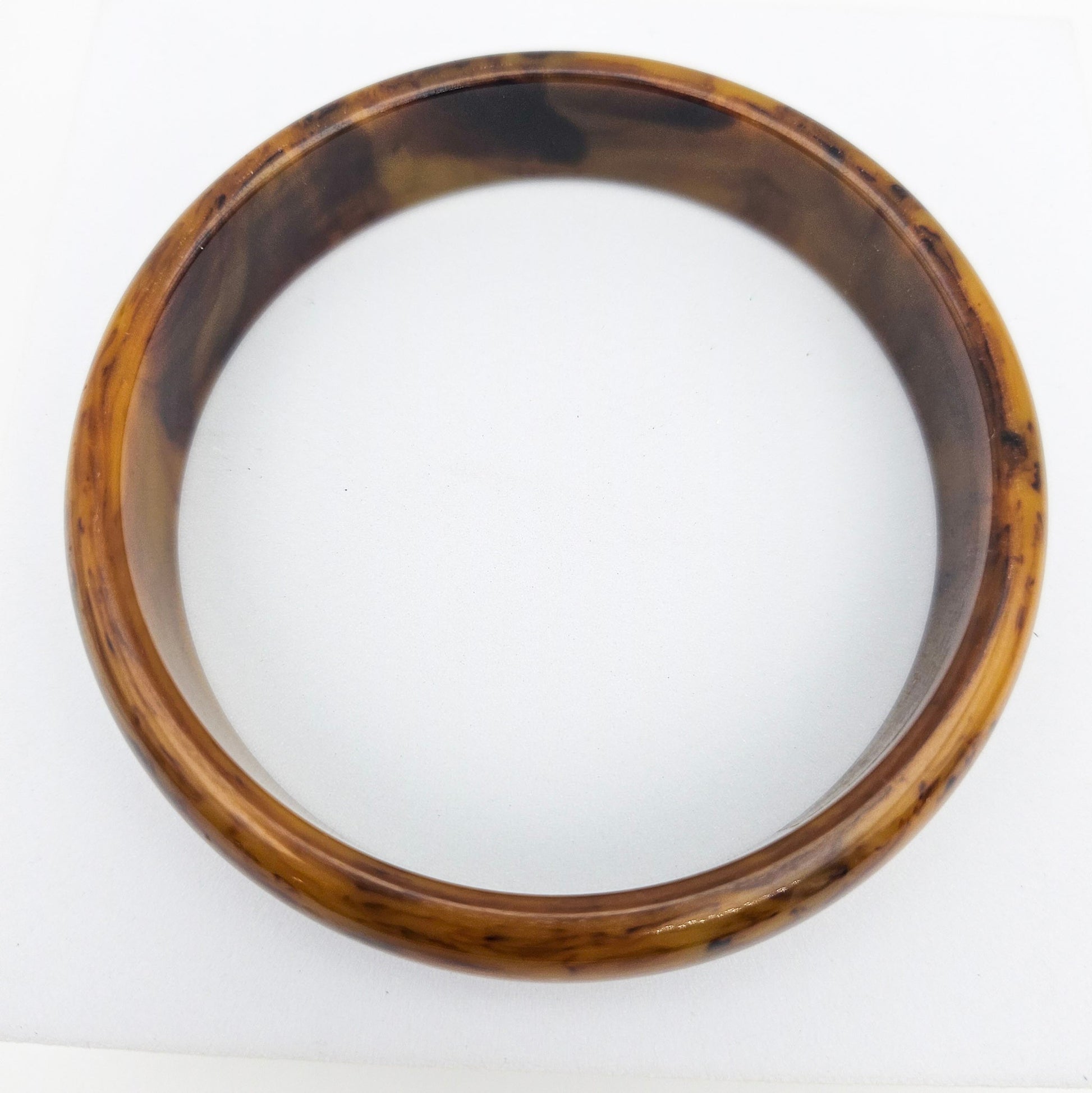 Brown Marbled Bakelite Bangle - bangle bracelet detail