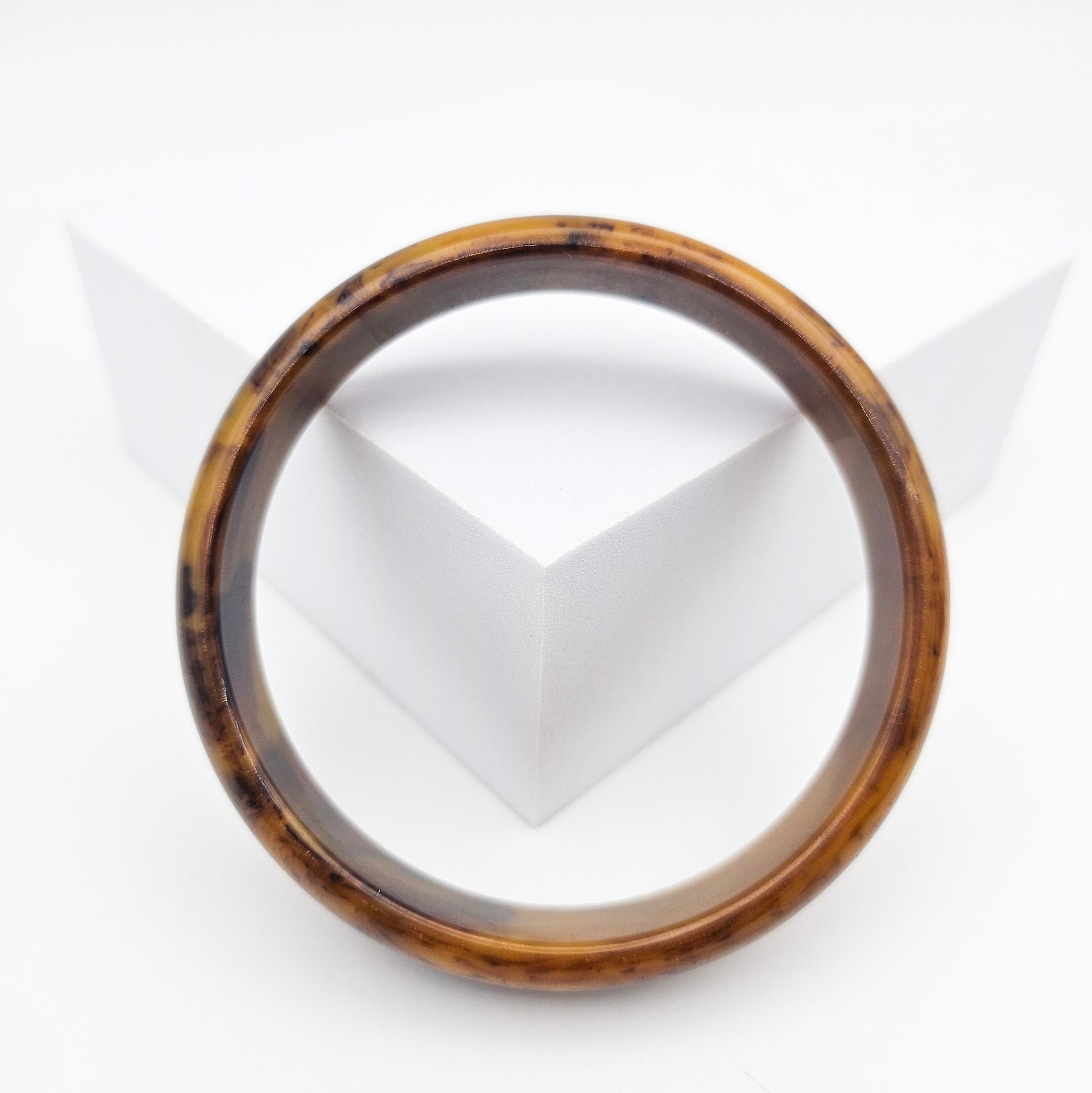 Brown Marbled Bakelite Bangle - bangle bracelet detail