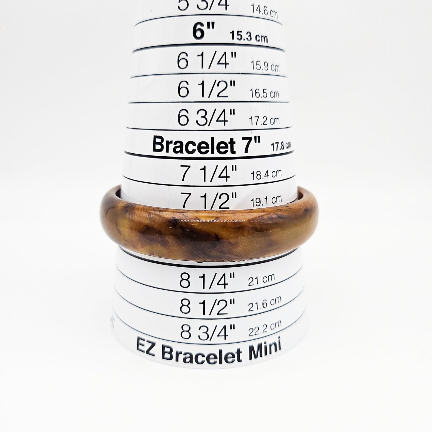 Brown Marbled Bakelite Bangle - bangle bracelet detail