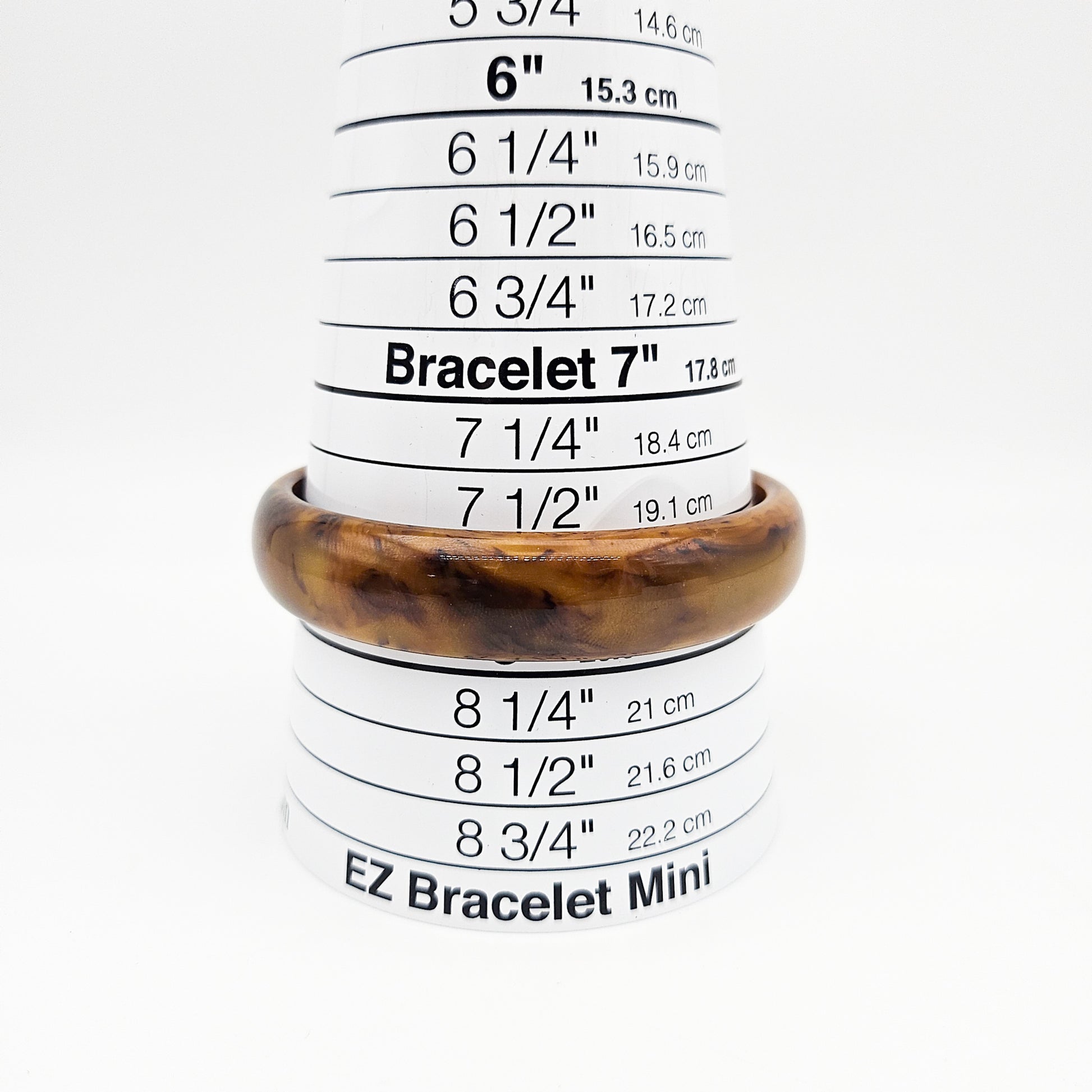 Brown Marbled Bakelite Bangle - bangle bracelet detail