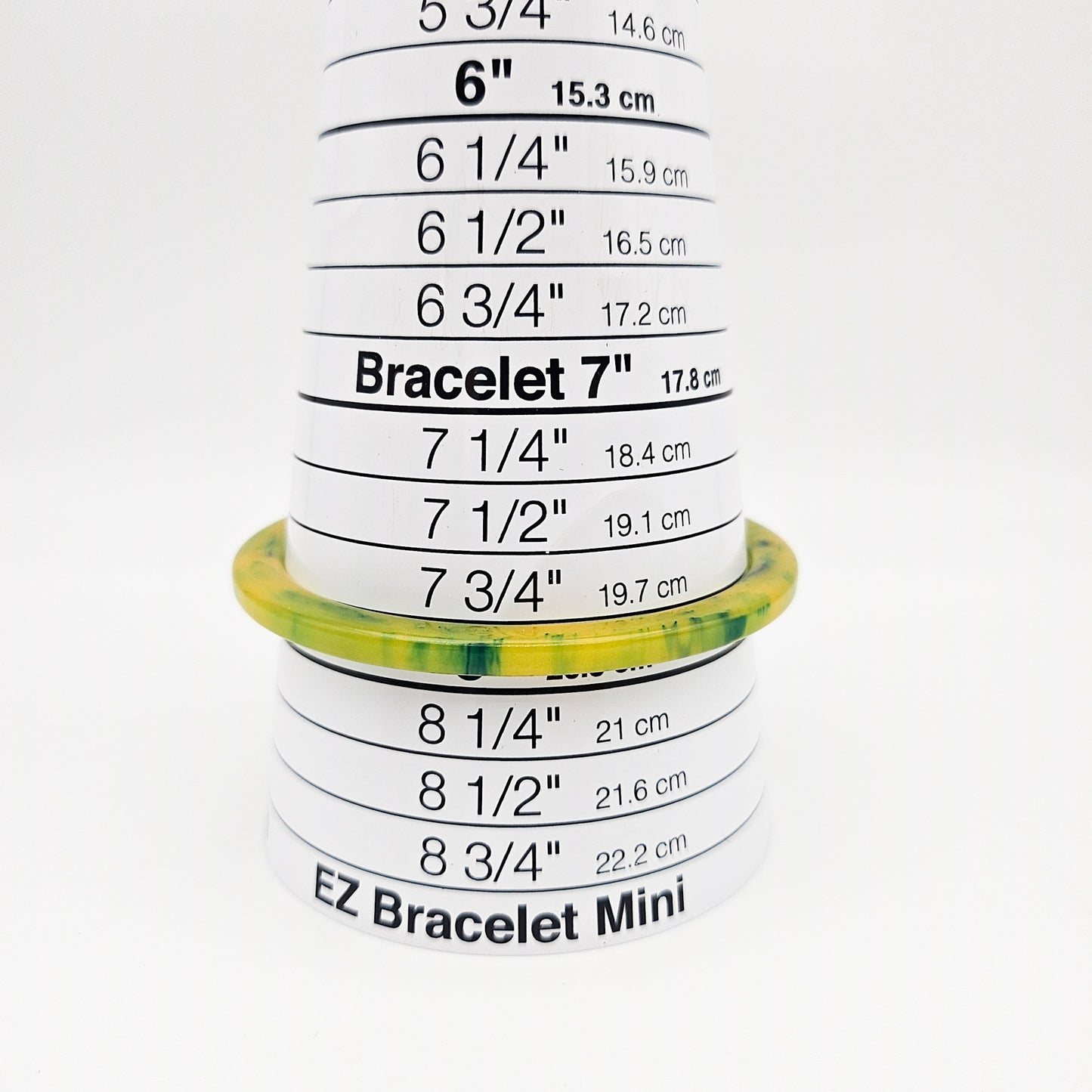Set of 7 Marbled Spinach Green Bakelite Spacer Bangles | Vintage Stacking Bracelets