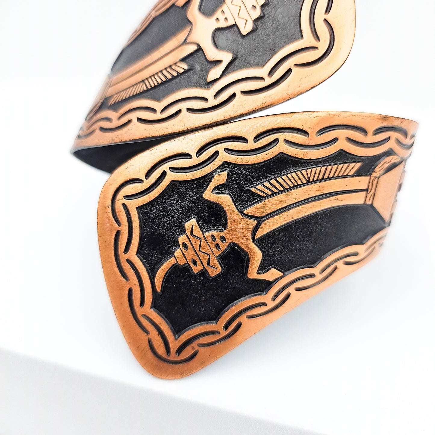 Vintage Copper Bangle with Rain Cloud Mark | Southwestern-Style Bracelet