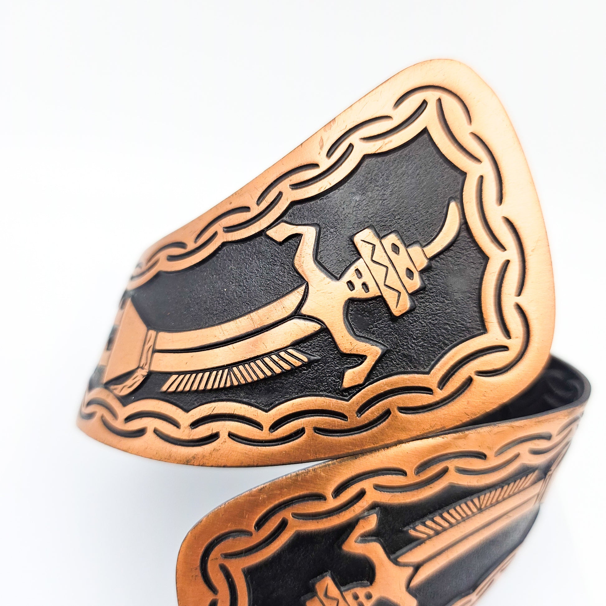 Vintage Copper Bangle with Rain Cloud Mark | Southwestern-Style Bracelet