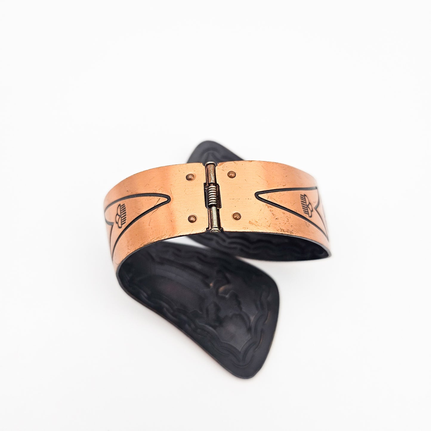 Vintage Copper Bangle with Rain Cloud Mark | Southwestern-Style Bracelet