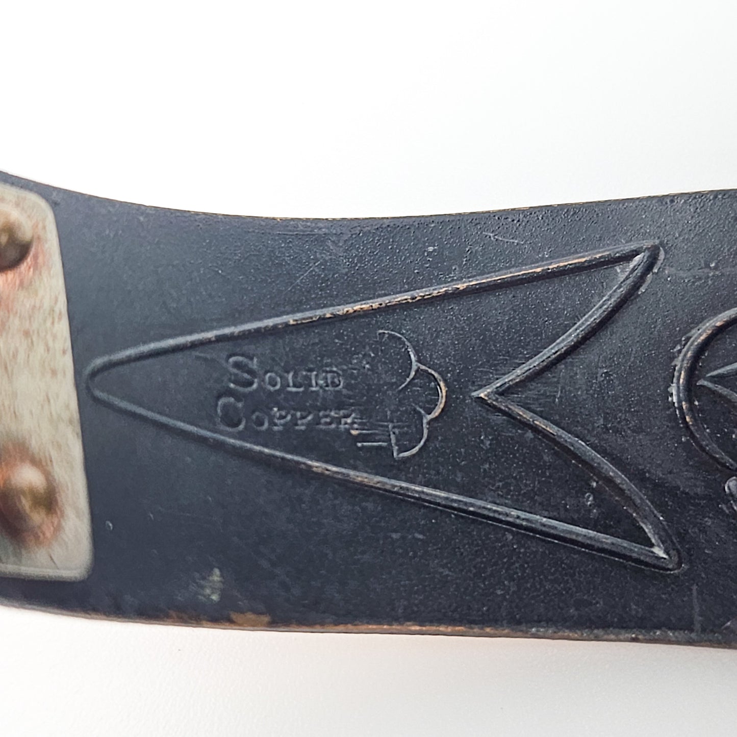 Vintage Copper Bangle with Rain Cloud Mark | Southwestern-Style Bracelet