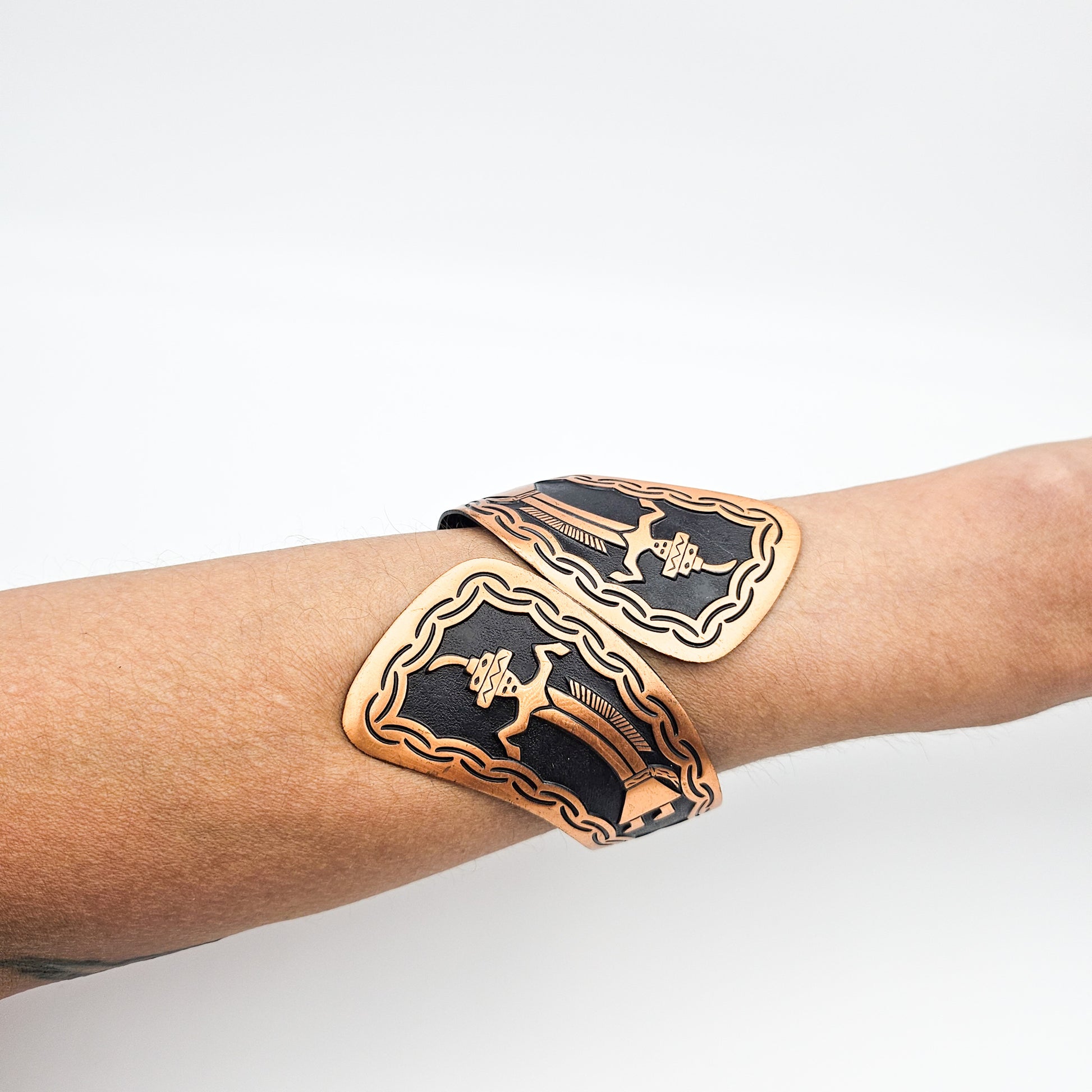 Vintage Copper Bangle with Rain Cloud Mark | Southwestern-Style Bracelet