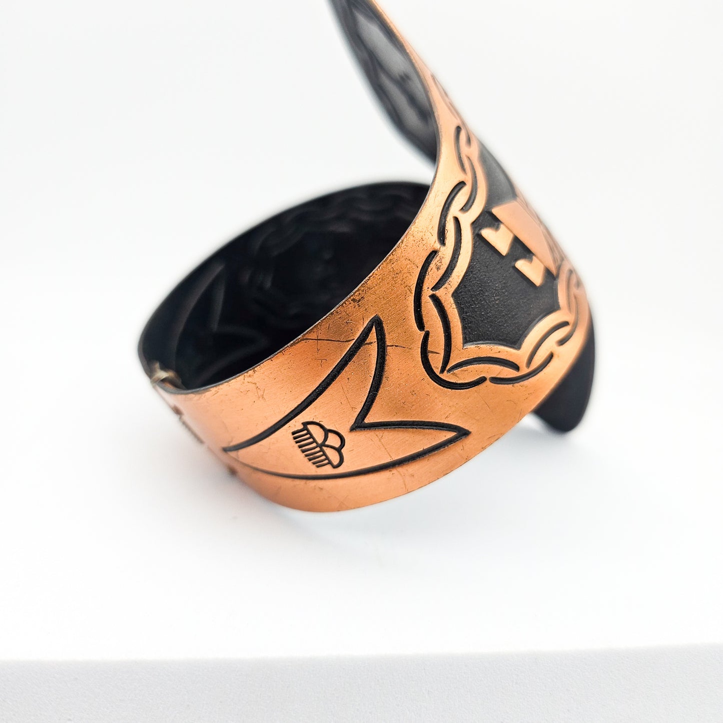 Vintage Copper Bangle with Rain Cloud Mark | Southwestern-Style Bracelet