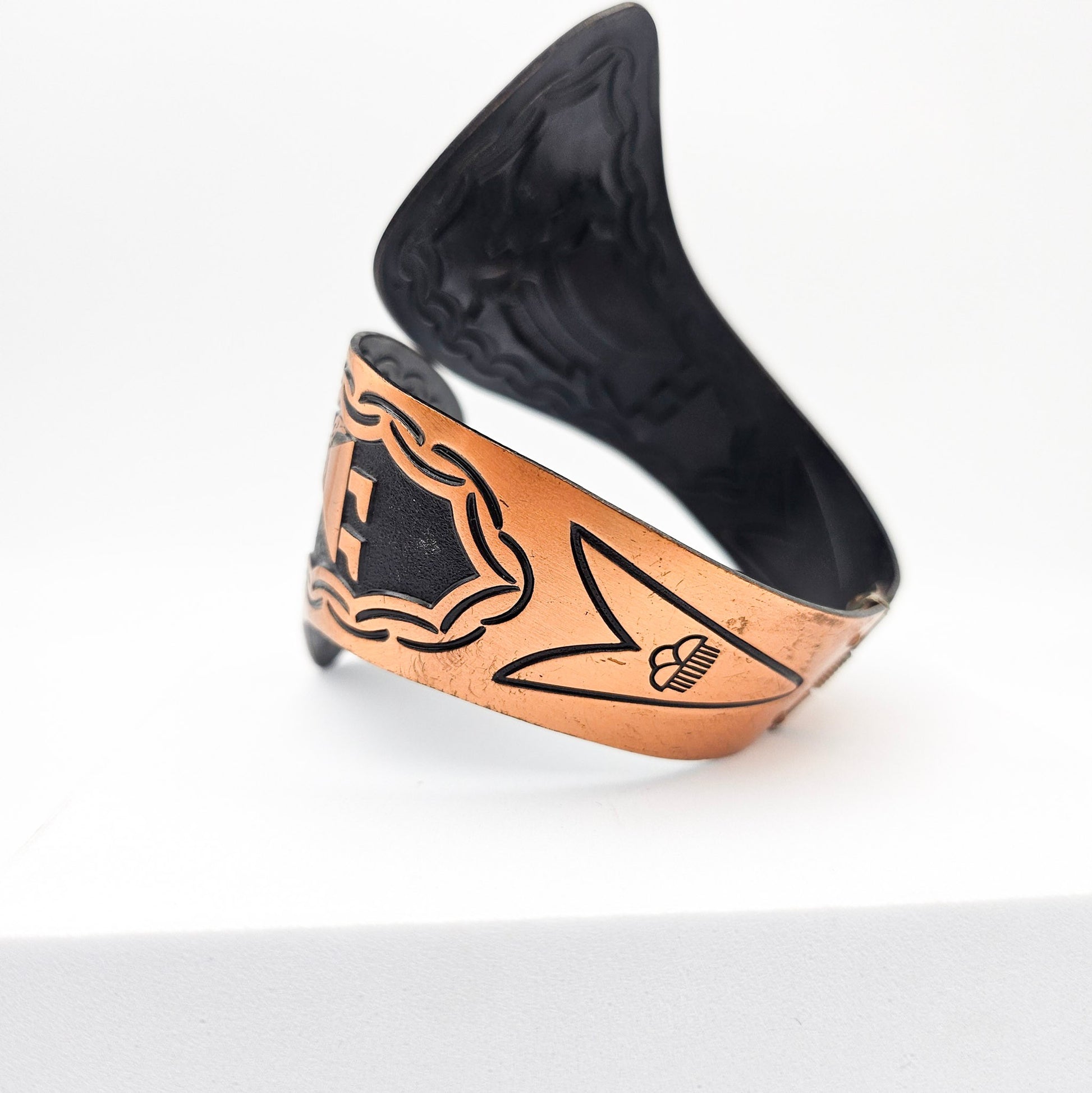 Vintage Copper Bangle with Rain Cloud Mark | Southwestern-Style Bracelet