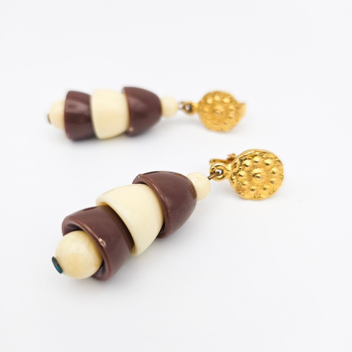 Vintage Early Plastic Dangle Drop Earrings | Lightweight Statement Jewelry