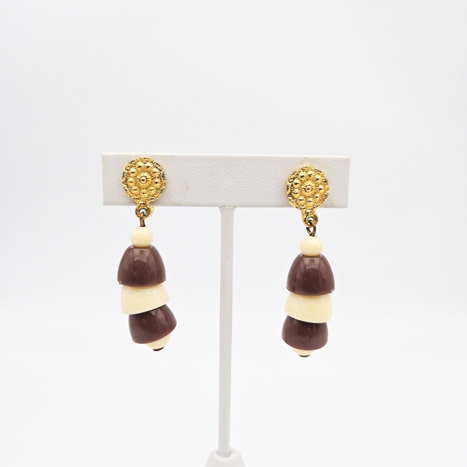 Vintage Early Plastic Dangle Drop Earrings | Lightweight Statement Jewelry