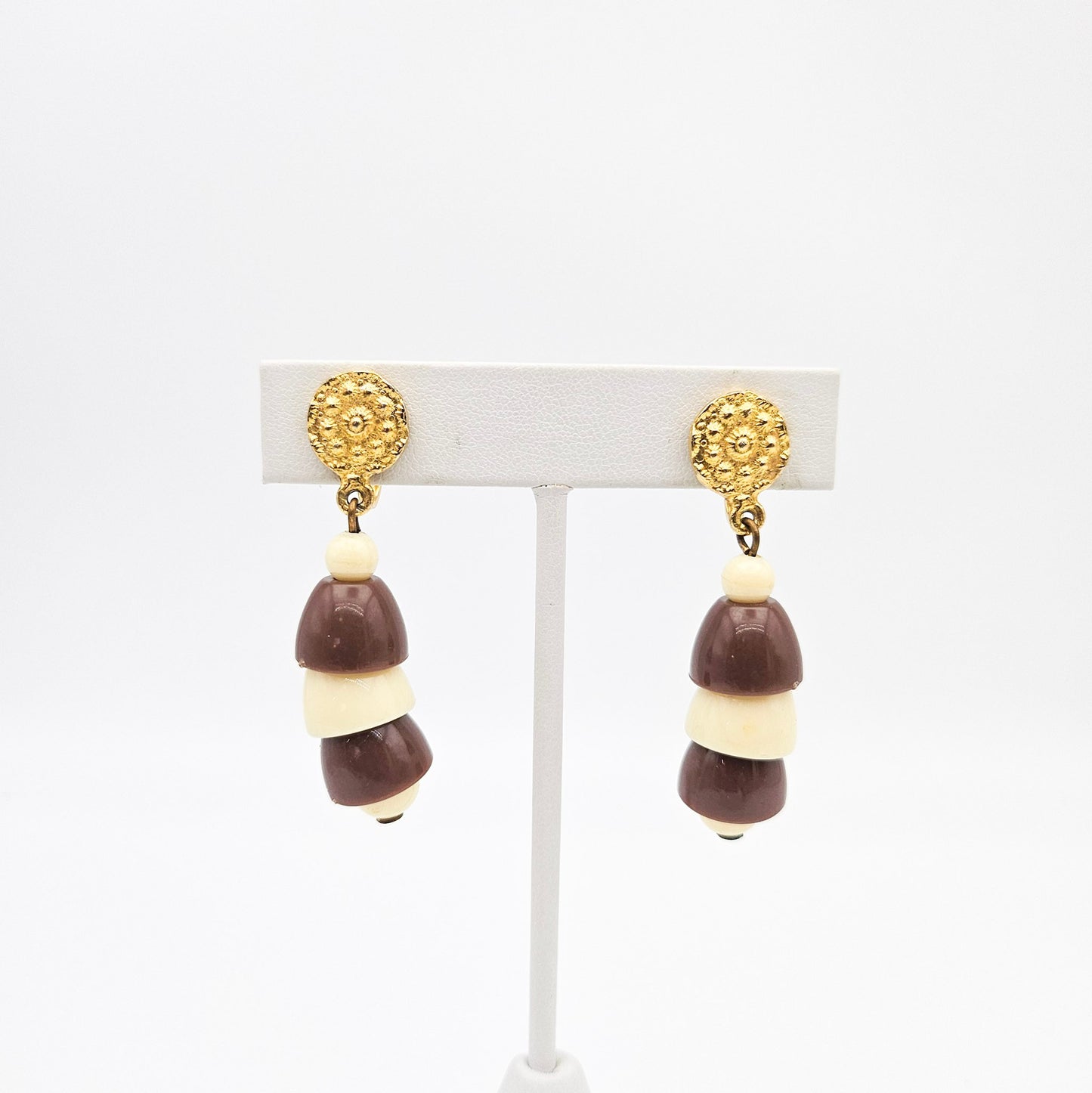 Vintage Early Plastic Dangle Drop Earrings | Lightweight Statement Jewelry