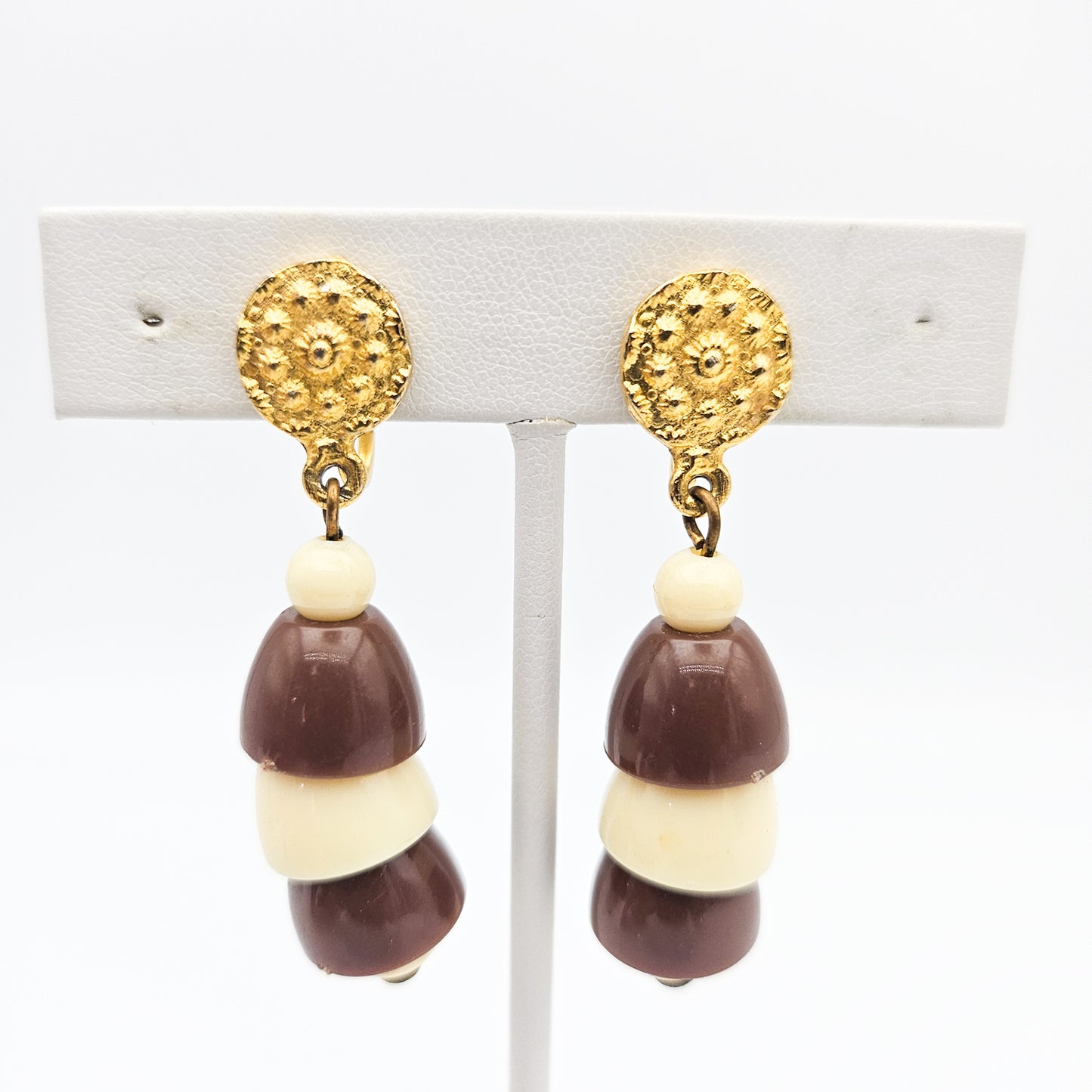 Vintage Early Plastic Dangle Drop Earrings | Lightweight Statement Jewelry