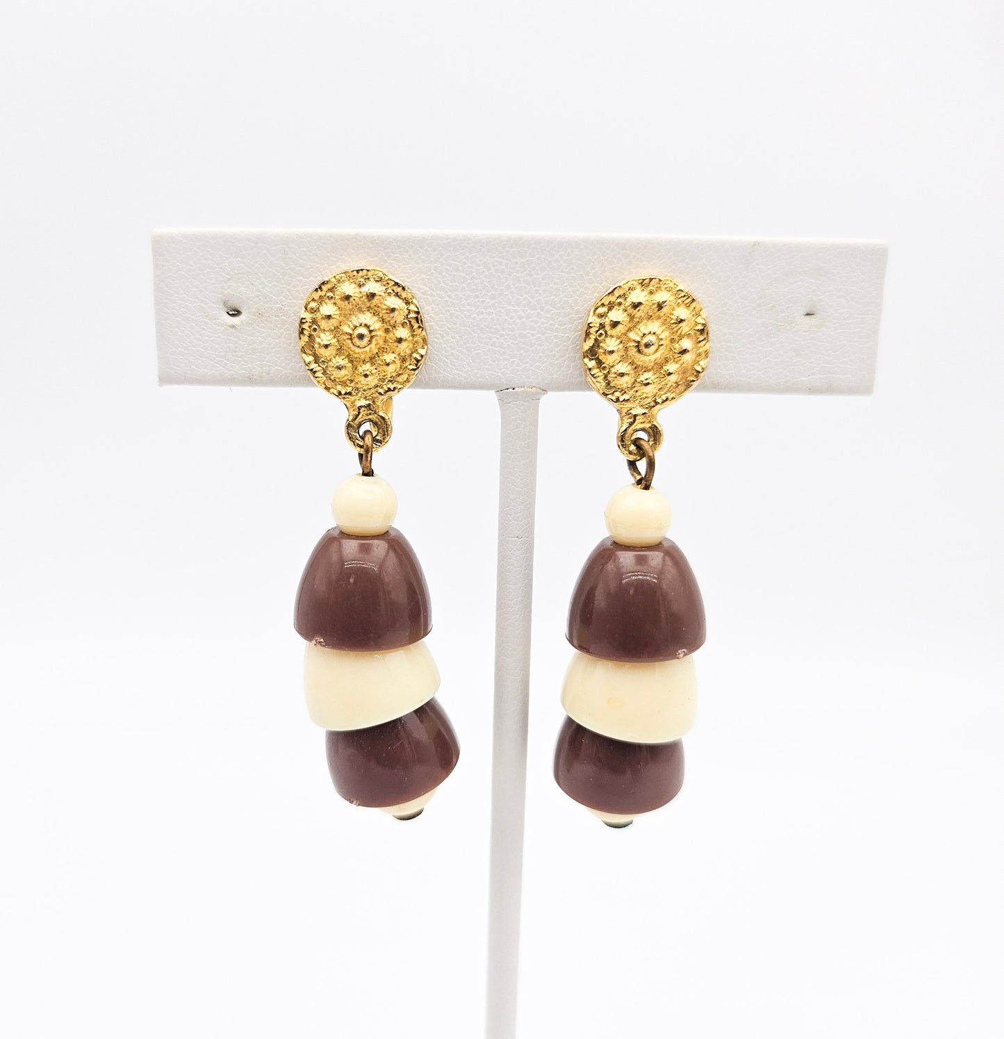 Vintage Early Plastic Dangle Drop Earrings | Lightweight Statement Jewelry